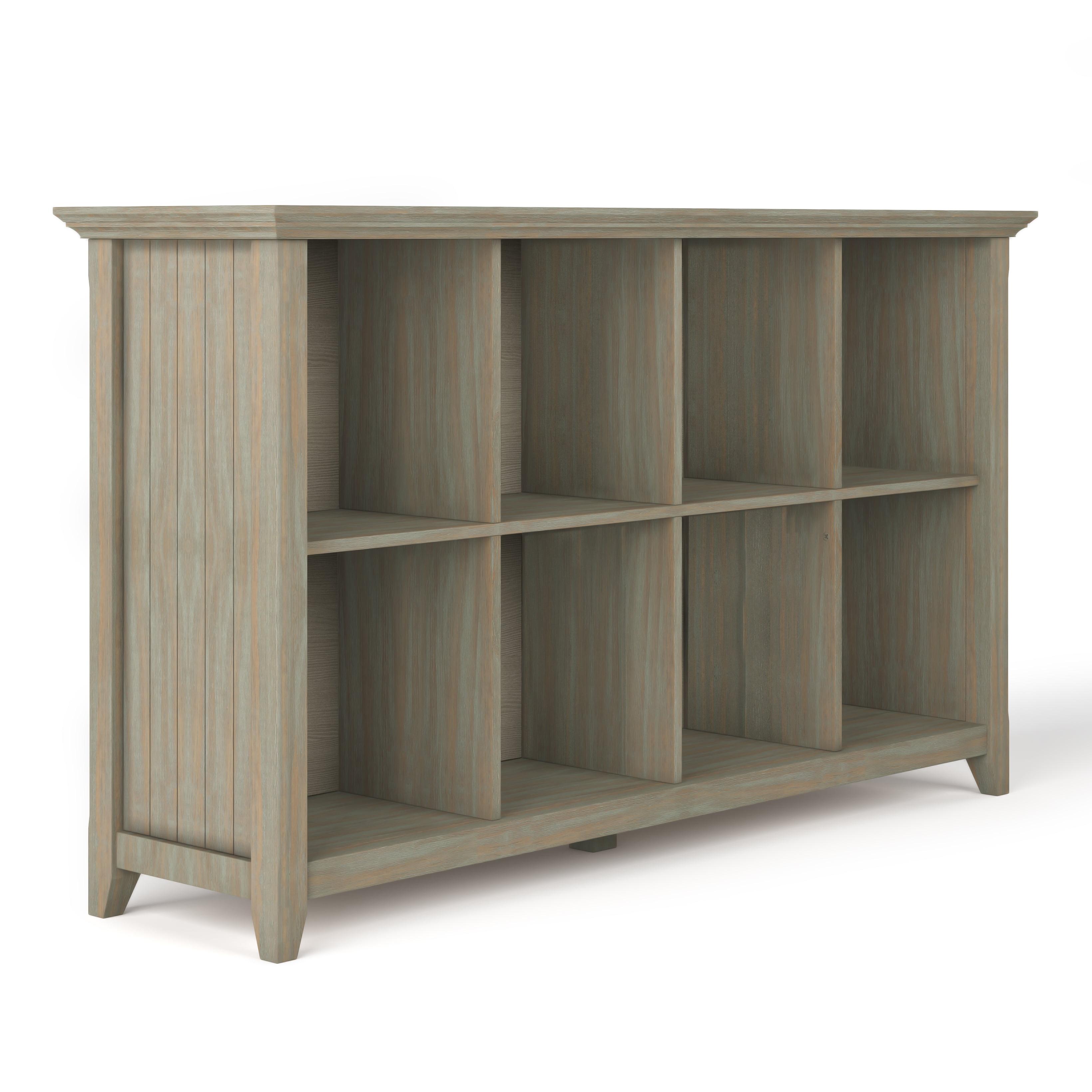 Acadian Solid Wood 33" Gray Transitional 8-Cube Storage Table