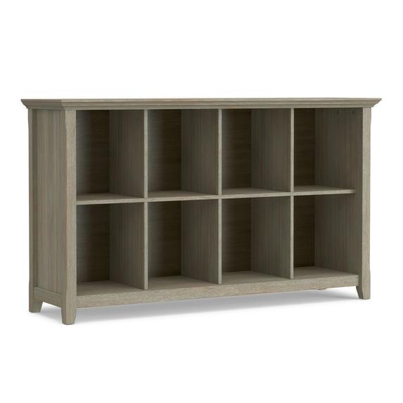 Simpli Home Amherst 57"W Solid Wood Storage Console Table with 8 Cube Storage