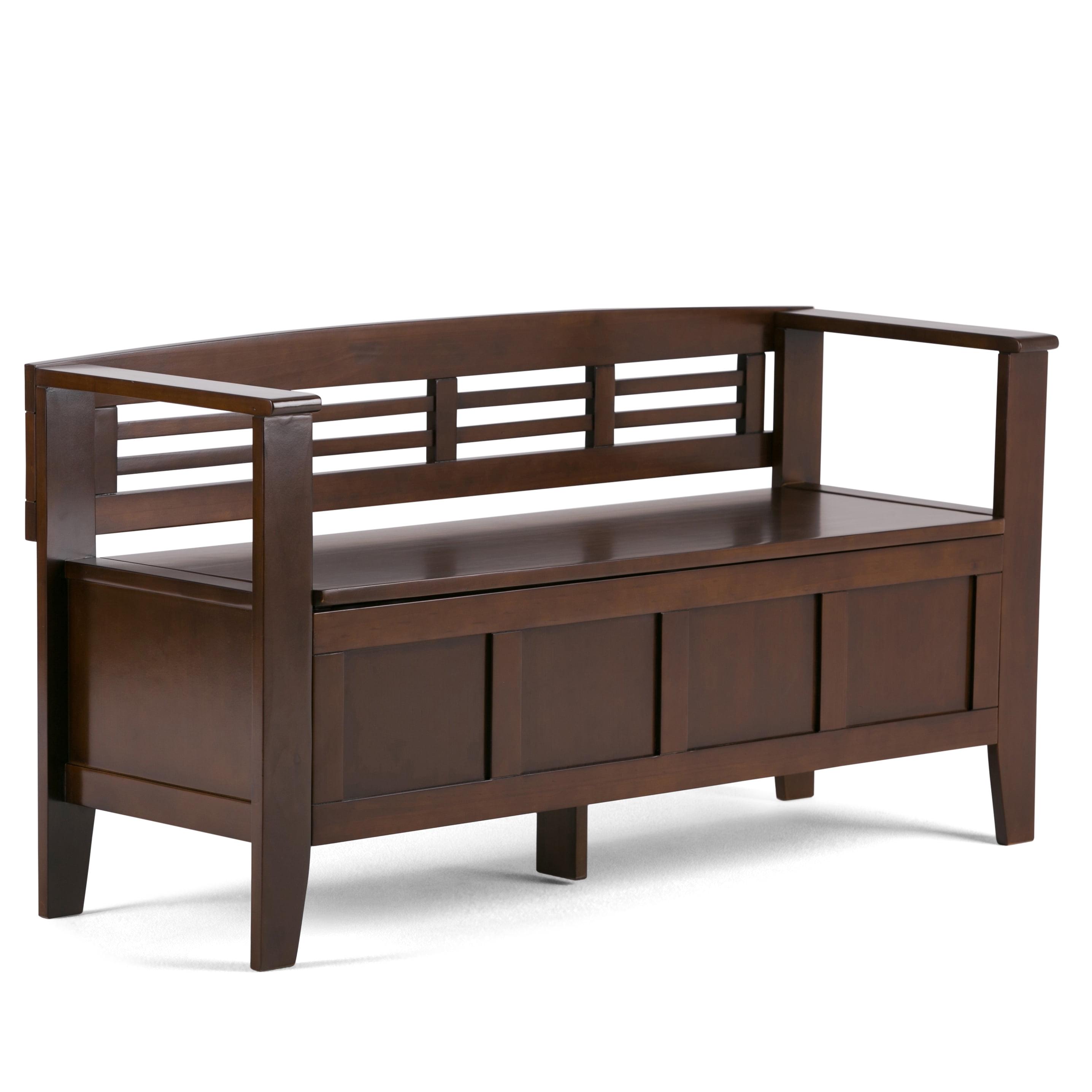 Simpli Home Adams 48"W Solid Wood Contemporary Entryway Storage Bench with Lift-Top Lid and Dual Compartments & Reviews | Wayfair