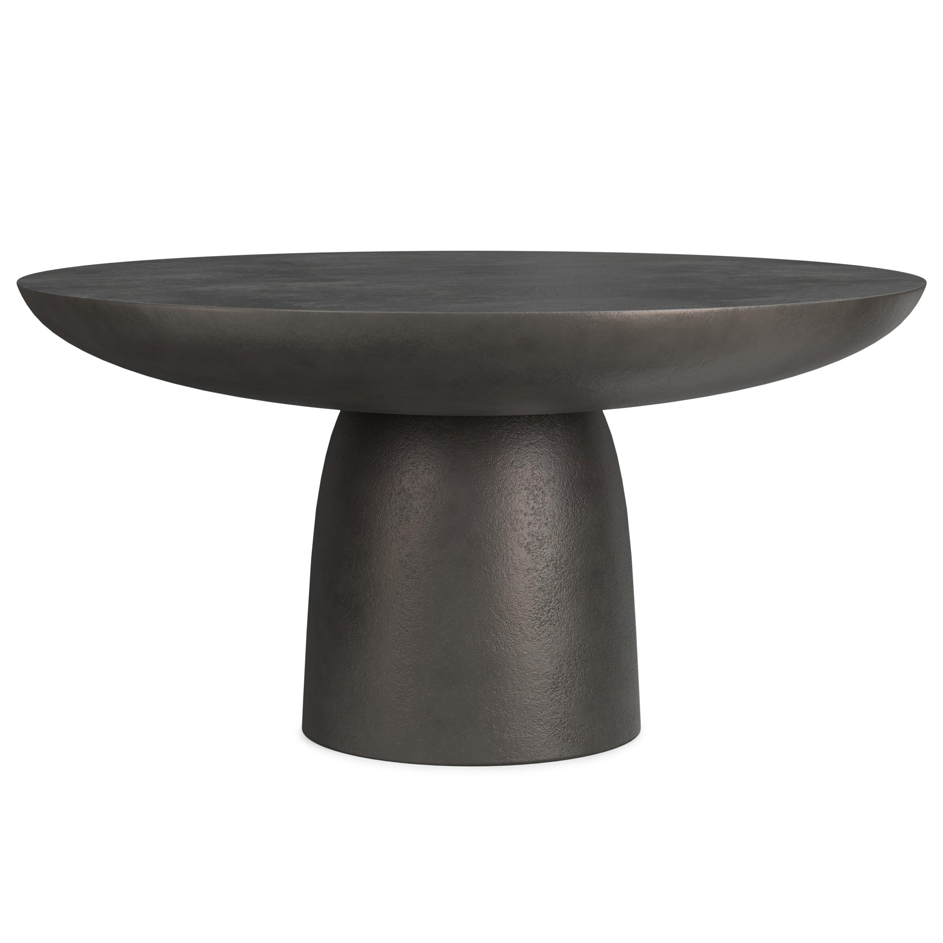 Simpli Home Alexa 30"W Cast Aluminum Mid-Century Modern Round Coffee Table with Pedestal Base, Fully Assembled