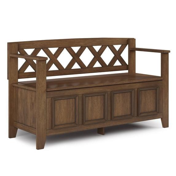 Simpli Home Amherst 48"W Solid Wood Entryway Storage Bench with Lift-Top Lid and Dual Compartments & Reviews | Wayfair
