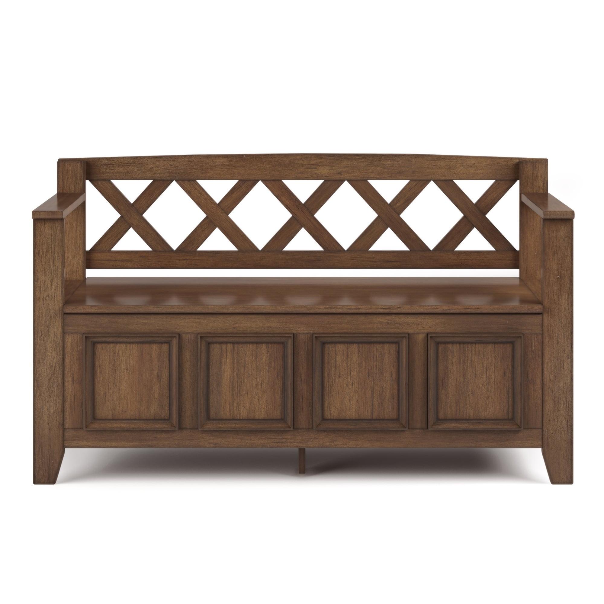 Simpli Home Amherst 48"W Solid Wood Entryway Storage Bench with Lift-Top Lid and Dual Compartments & Reviews | Wayfair