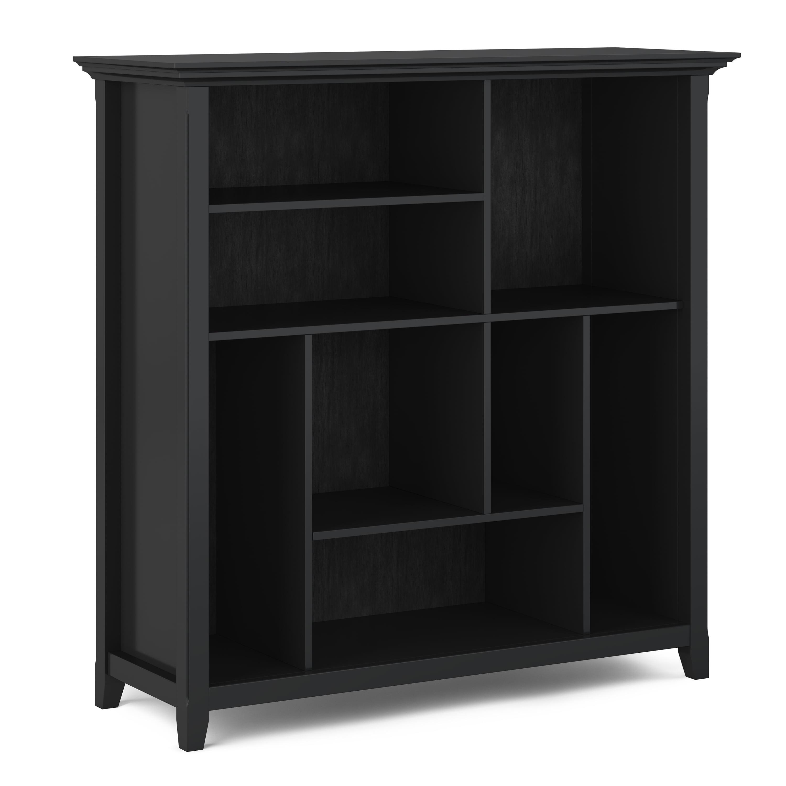 Simpli Home Amherst 44"W Solid Wood Multi Cube Bookcase with 8 Different Sized Storage Cubbies