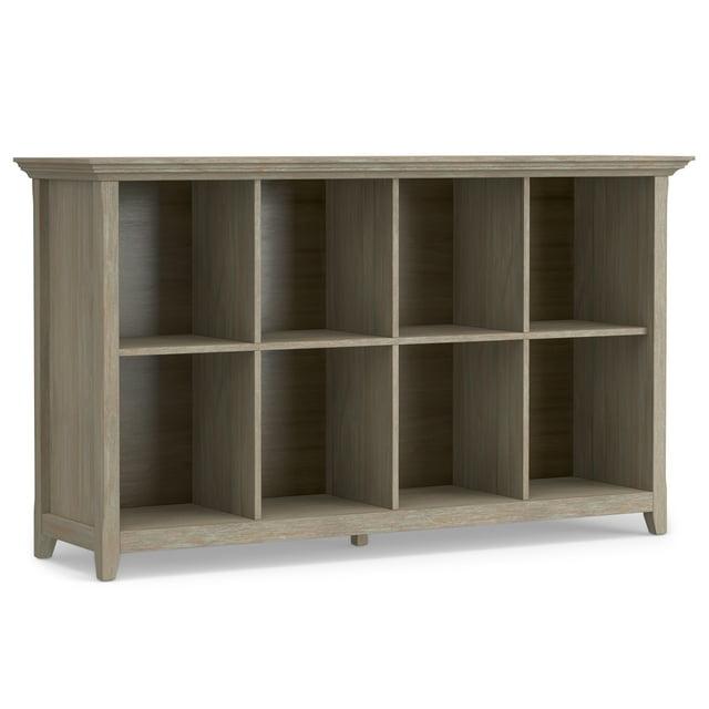 Simpli Home Amherst 57"W Solid Wood Storage Console Table with 8 Cube Storage