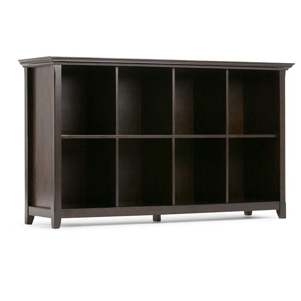 Simpli Home Amherst 57"W Solid Wood Storage Console Table with 8 Cube Storage
