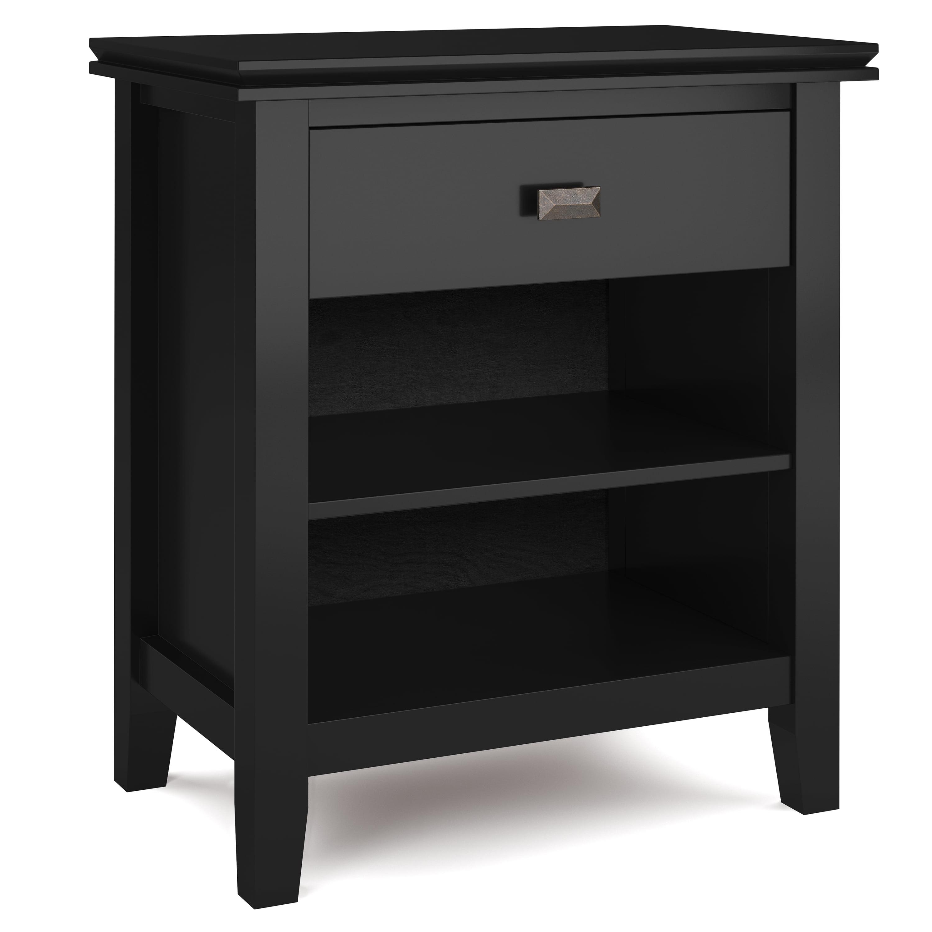 Simpli Home Artisan 24"W Solid Wood Nightstand with Drawer and Shelves & Reviews | Wayfair
