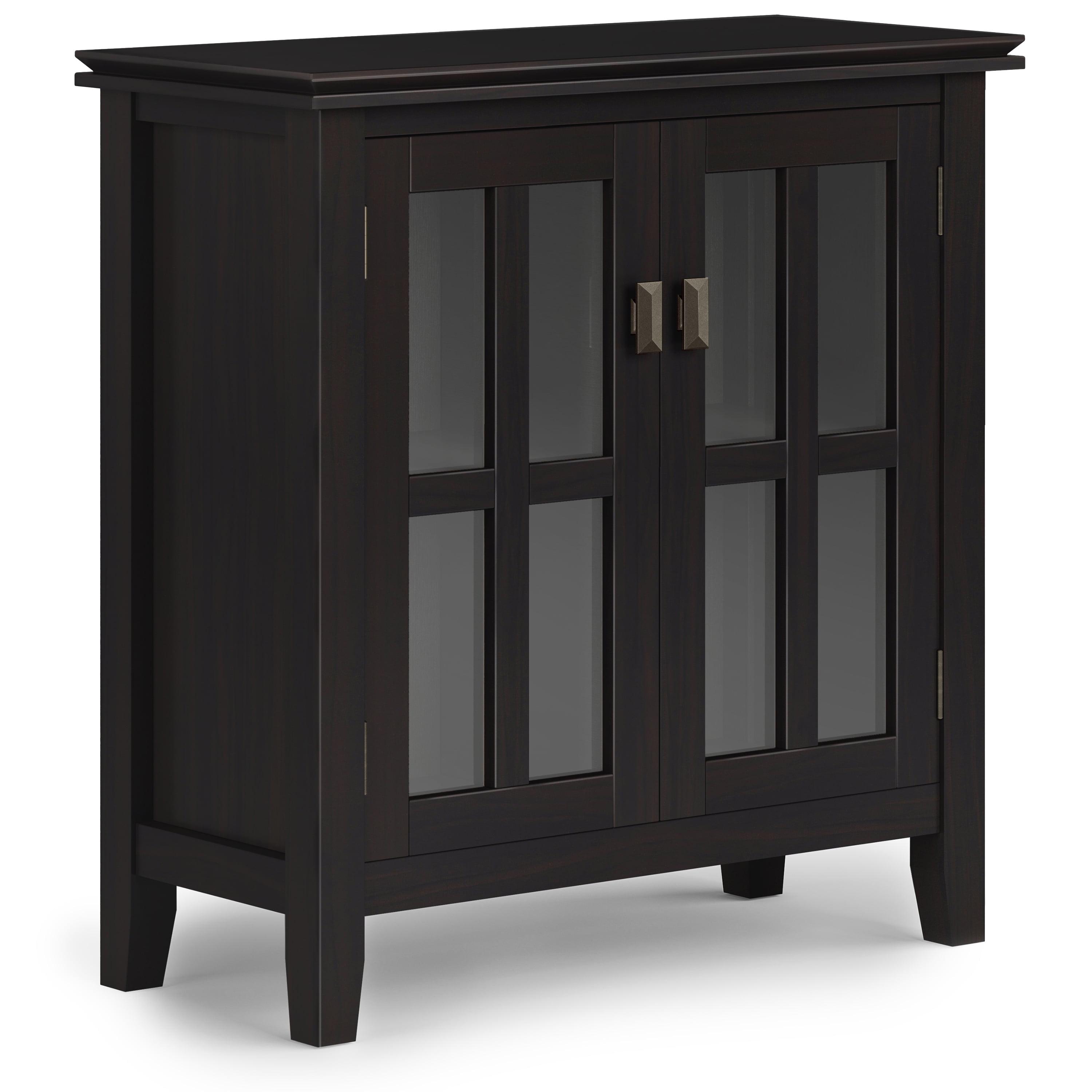 Simpli Home Artisan Solid Wood 30 inch Wide Contemporary Low Storage Cabinet in Hickory Brown