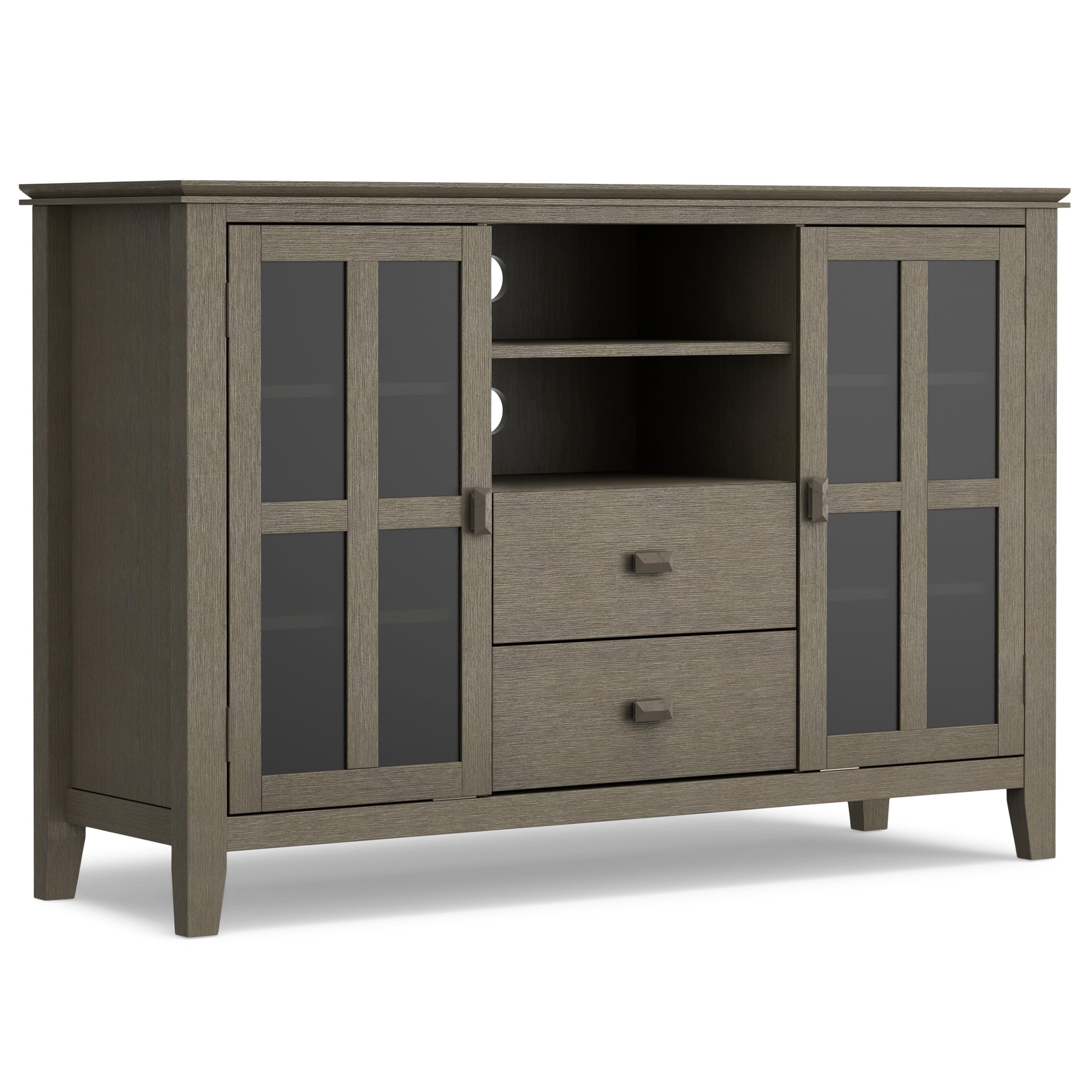 Simpli Home Artisan 53"W Solid Wood Contemporary Tall TV Stand for TVs up to 60" with Adjustable Shelves