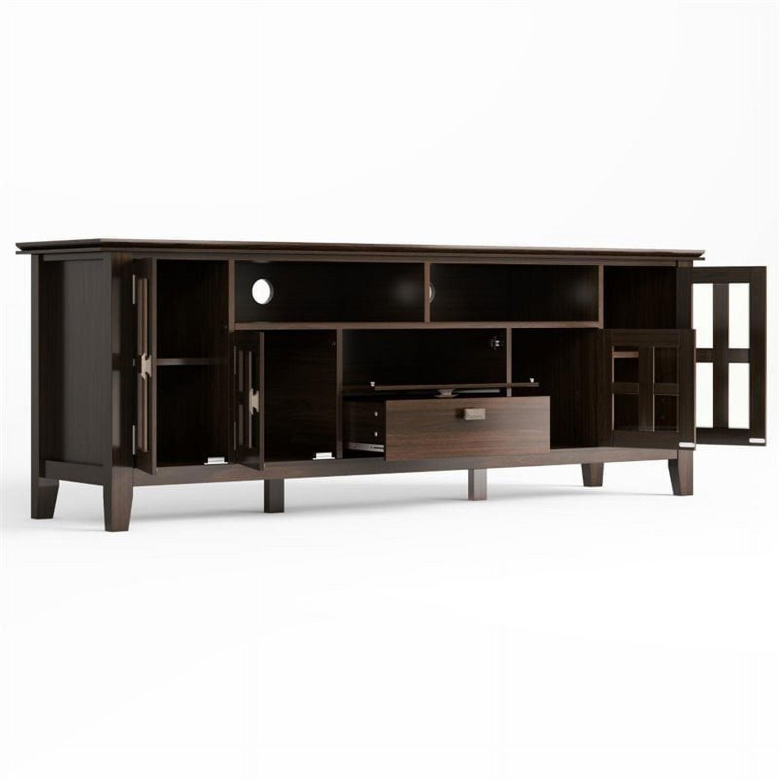 Tobacco Brown 72" Solid Wood TV Media Stand with Cabinets