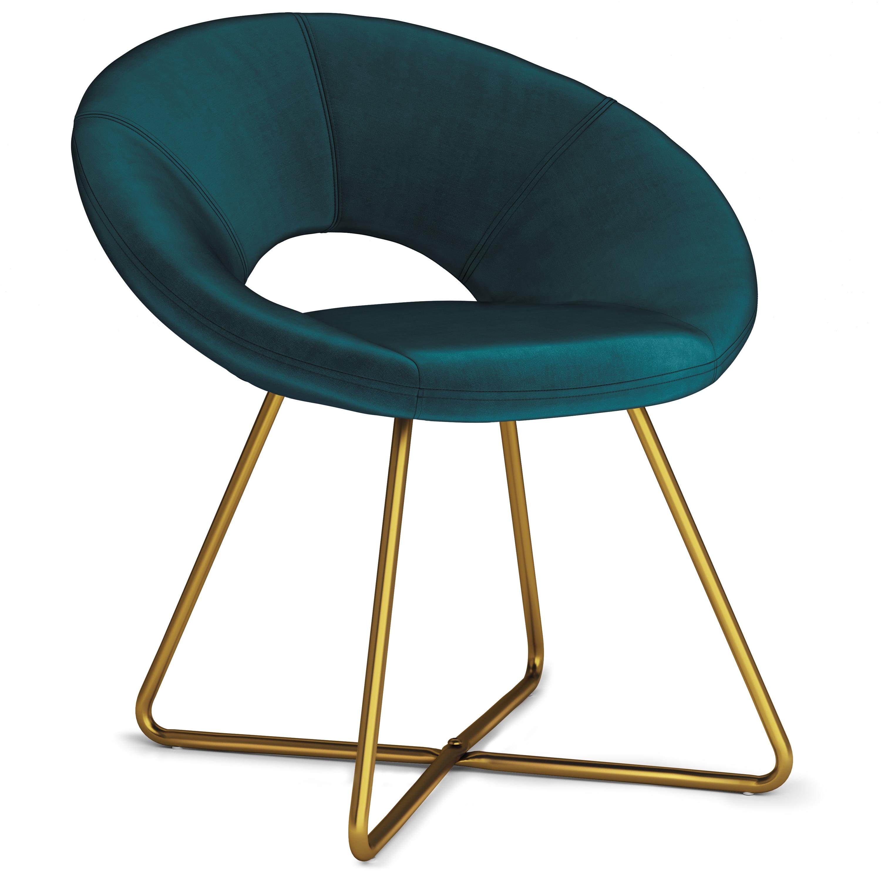 Barrett 24" Teal Velvet Modern Accent Chair with Gold Base