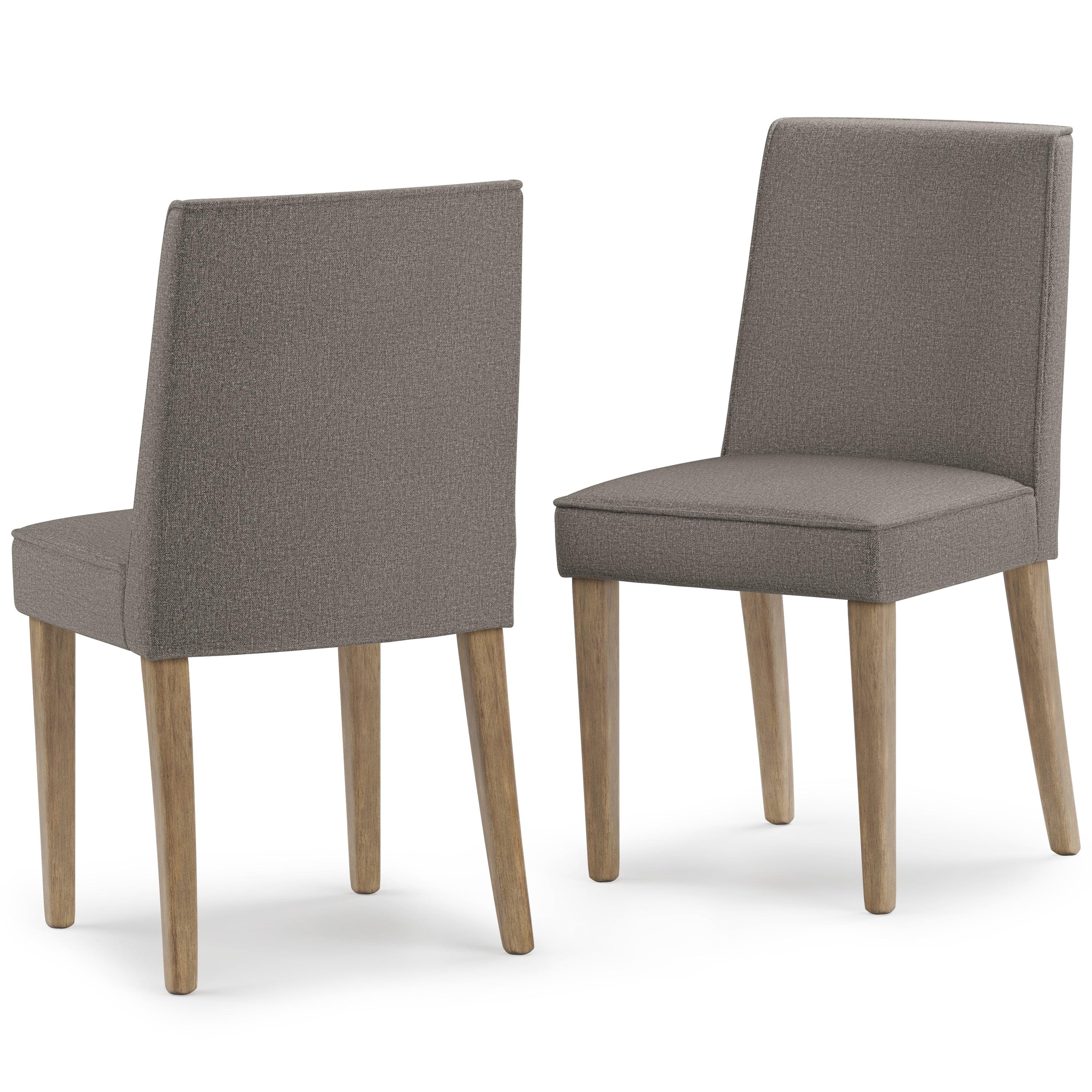 Simpli Home Bartow Woven Fabric Upholstered Dining Chair with Piping Detail in Contemporary Style (Set of 2) (Set of 2)
