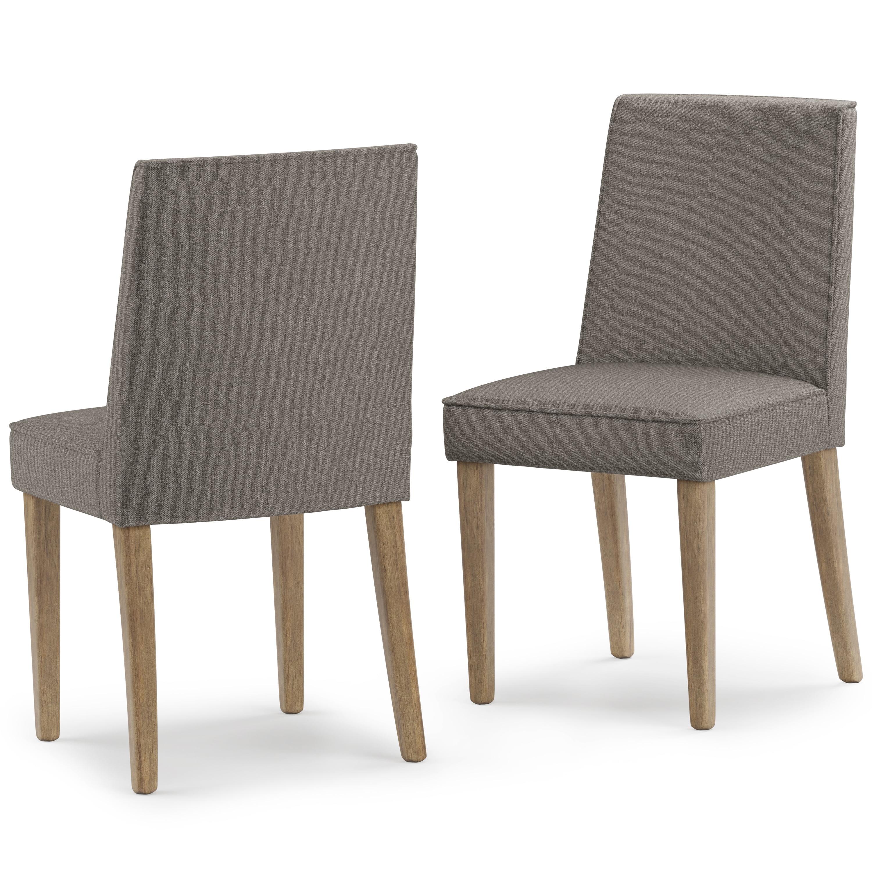 Elegant Taupe Rubberwood Upholstered High-Back Side Chair