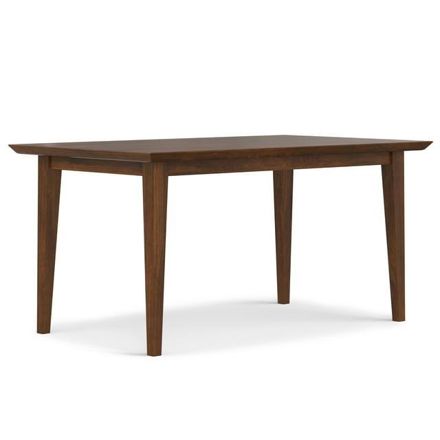 Draper 66-84"W Walnut Extendable Dining Table, Mid-Century Modern Style