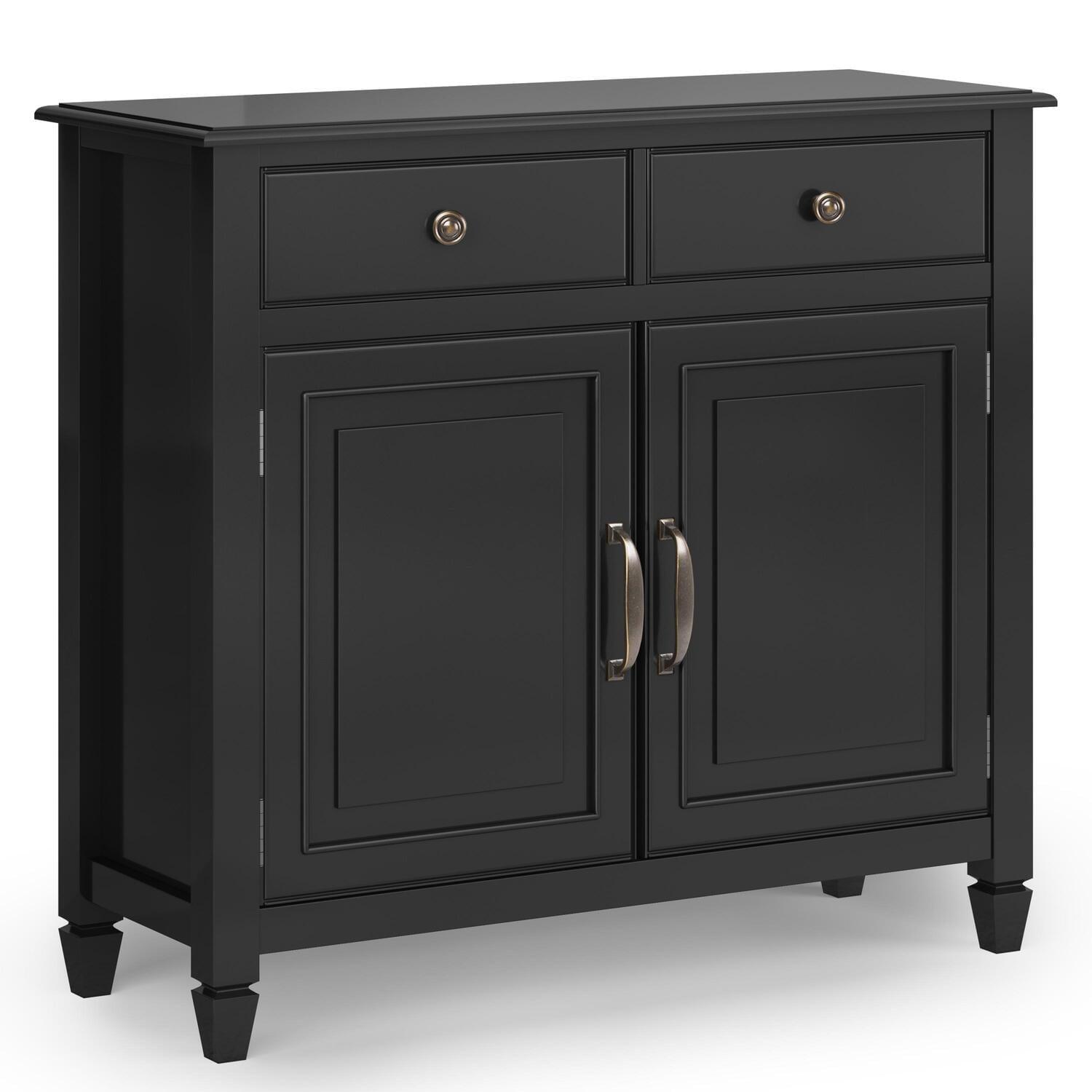 Simpli Home Connaught Solid Wood 2 - Door Accent Cabinet Entryway Storage Cabinet