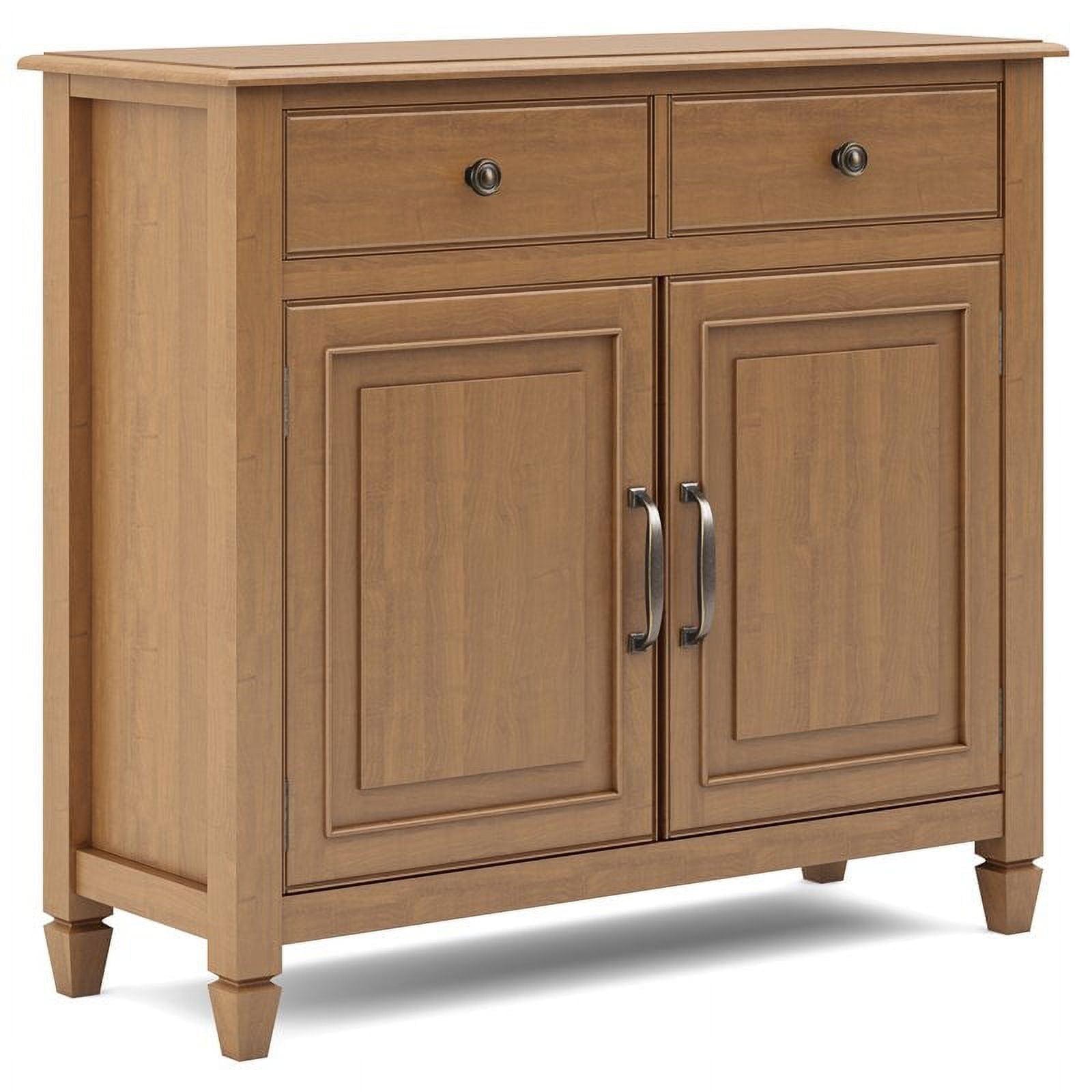 Simpli Home Connaught 40"W Solid Wood 2-Shelf Entryway Storage Cabinet with 2 Storage Drawers