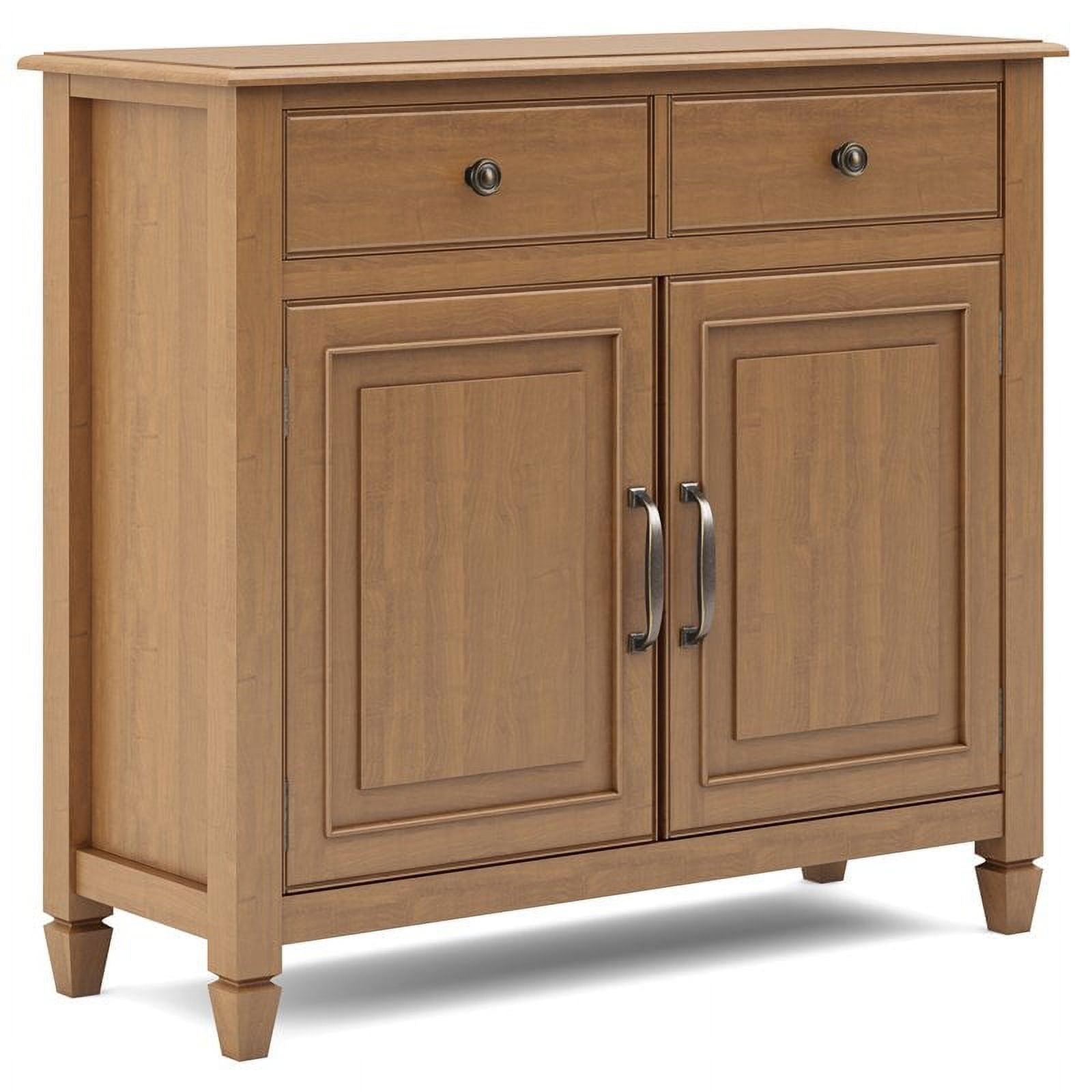 Simpli Home Connaught 40"W Solid Wood 2-Shelf Entryway Storage Cabinet with 2 Storage Drawers