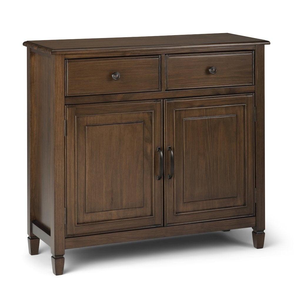 Simpli Home Connaught 40"W Solid Wood 2-Shelf Entryway Storage Cabinet with 2 Storage Drawers & Reviews | Wayfair