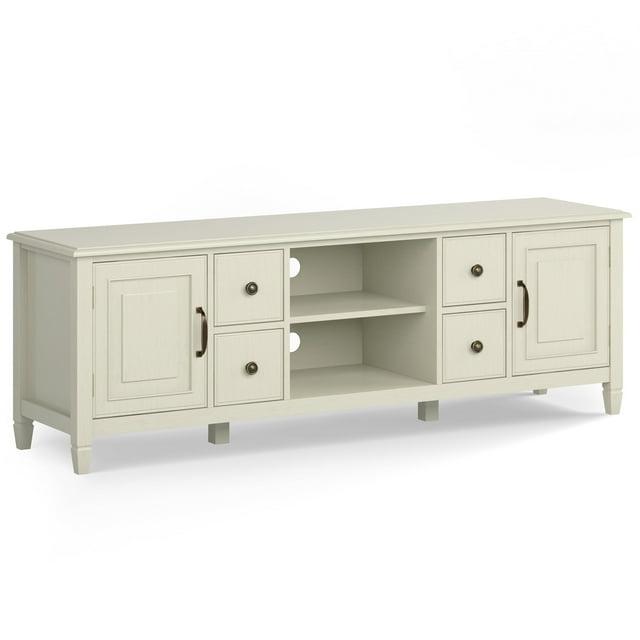 Simpli Home Connaught 72"W Solid Wood Traditional TV Stand for TVs up to 80" with 4 Drawers and 2 Cabinets