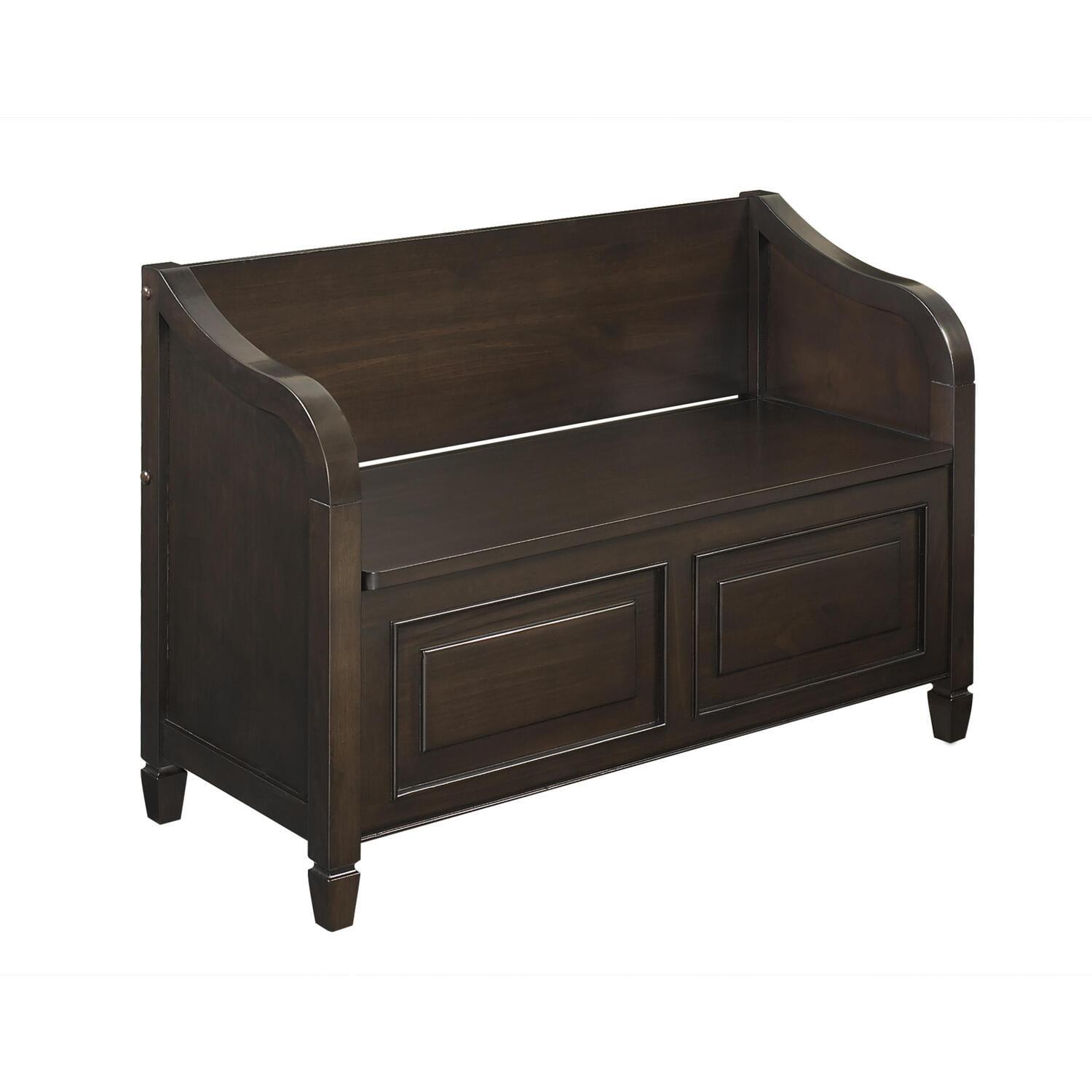 Connaught Dark Chestnut Brown Solid Wood Storage Bench