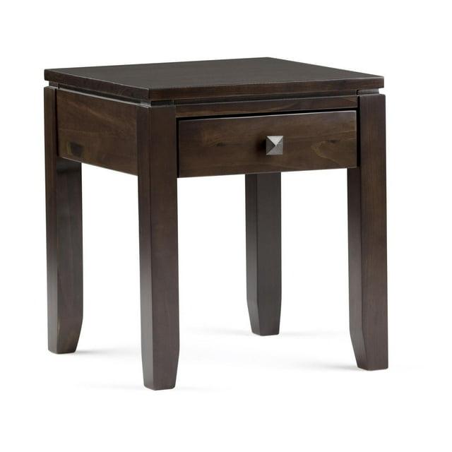 Simpli Home Cosmopolitan 18"W Solid Wood Contemporary Square End Table with Drawer