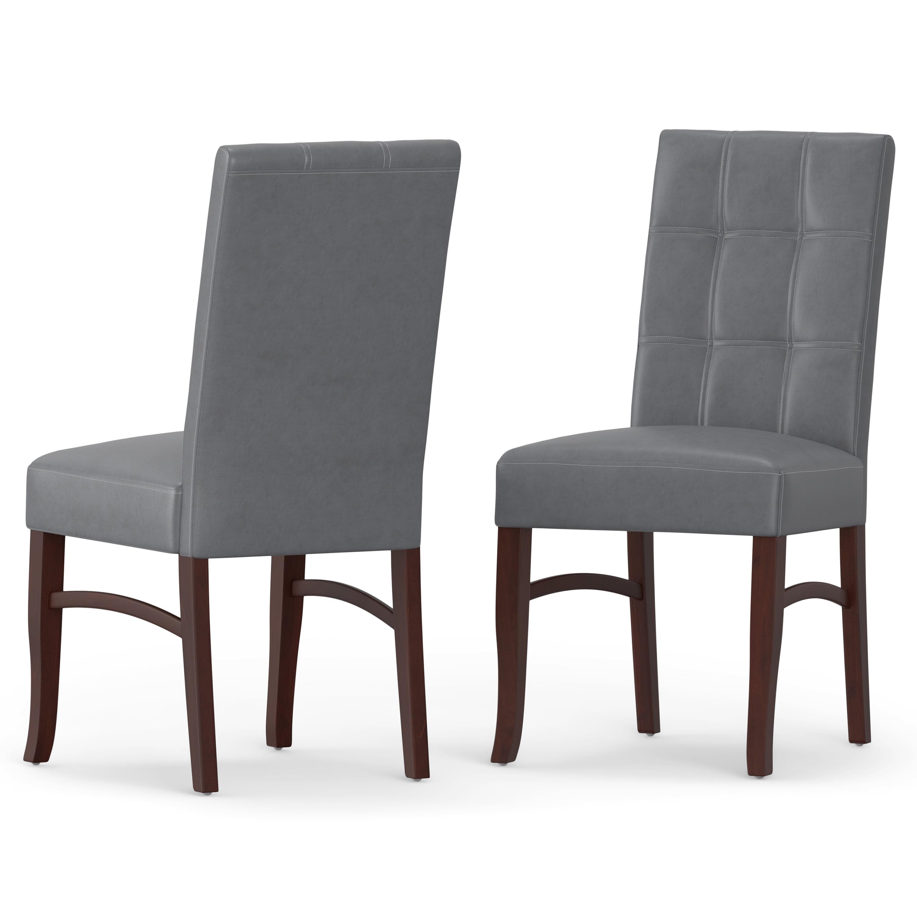 Simpli Home Ezra Dining Chair (Set of 2) in Stone Grey
