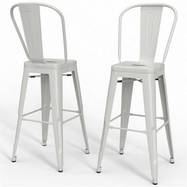 Simpli Home Fletcher Metal Contemporary Stools with Brace Support (Set of 2)
