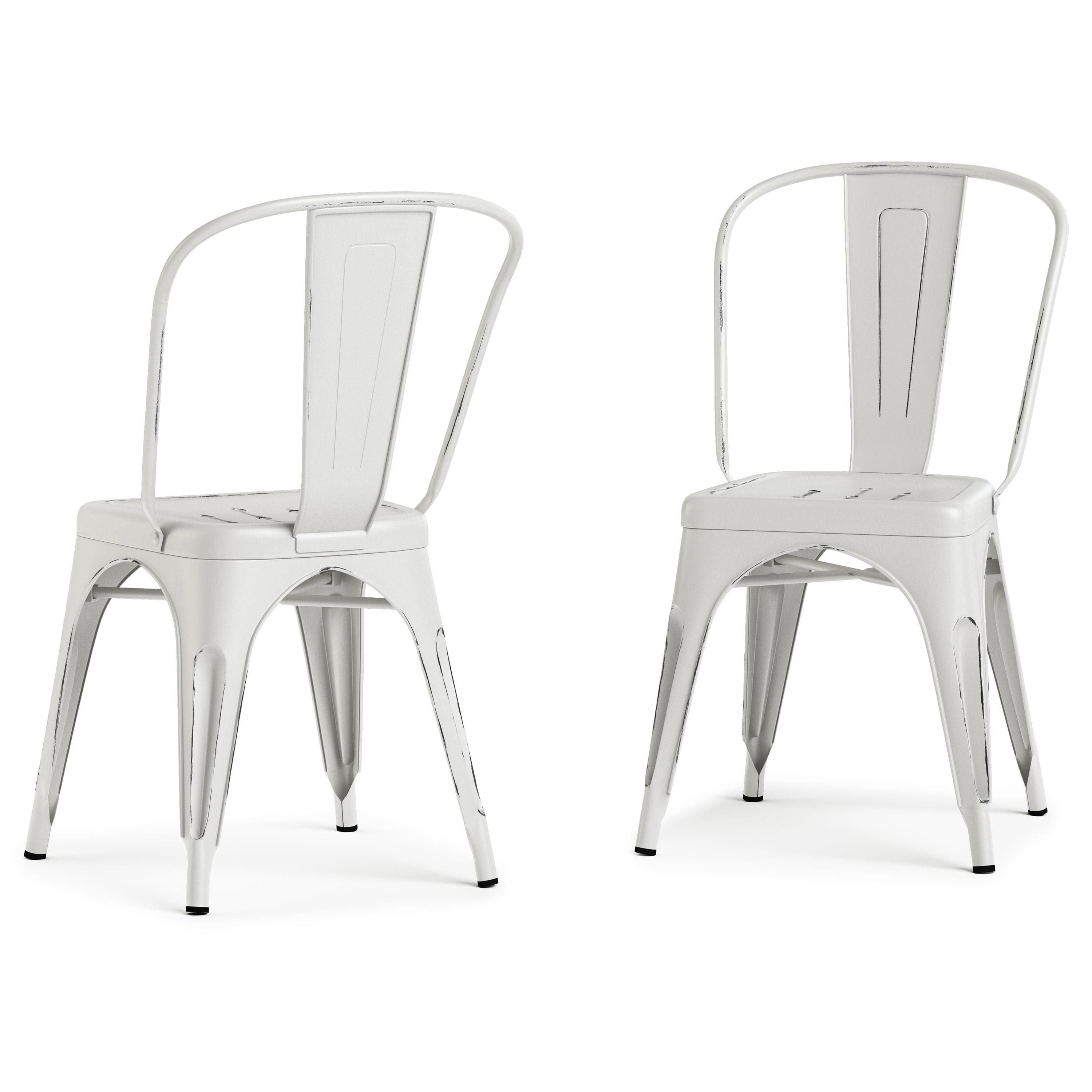 Simpli Home Fletcher Industrial Iron Dining Chair with Stackable Design and Protective Rubber Caps (Set of 2) (Set of 2)
