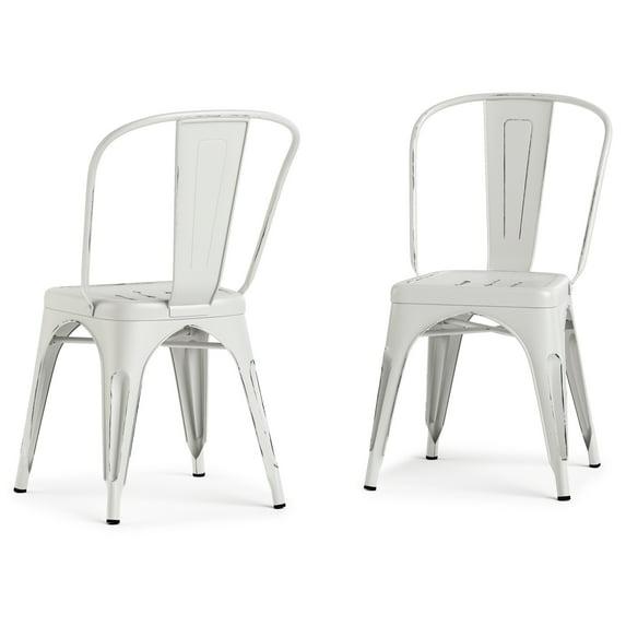 Simpli Home Fletcher Industrial Iron Dining Chair with Stackable Design and Protective Rubber Caps (Set of 2) (Set of 2)