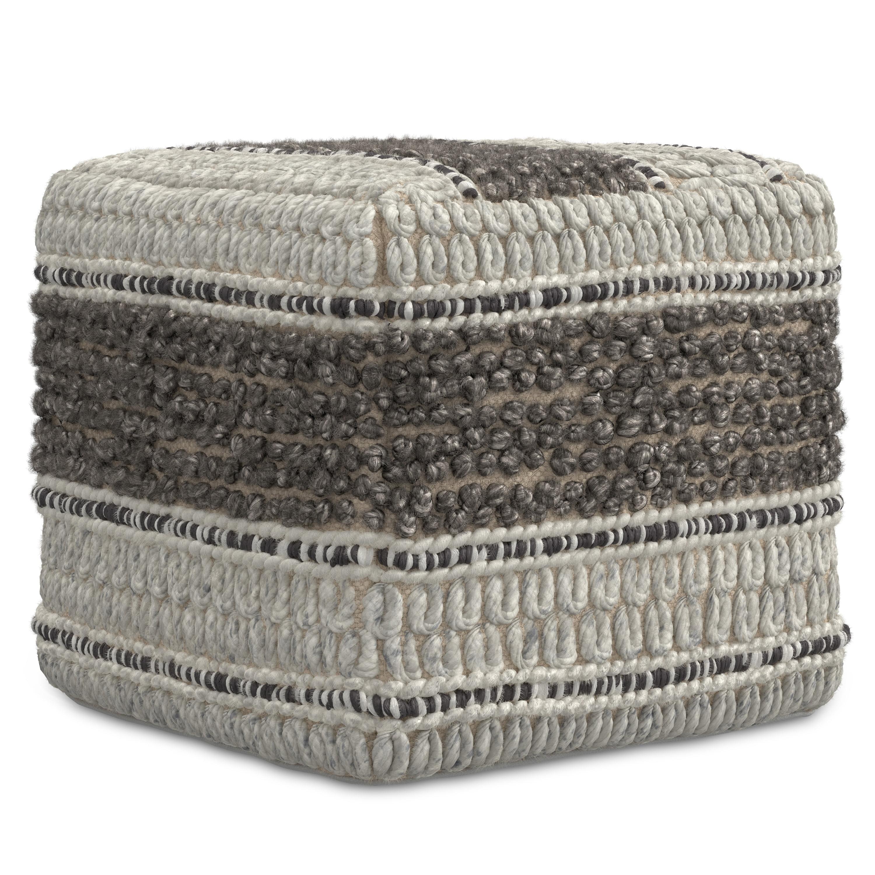 Simpli Home Grady Upholstered Pouf