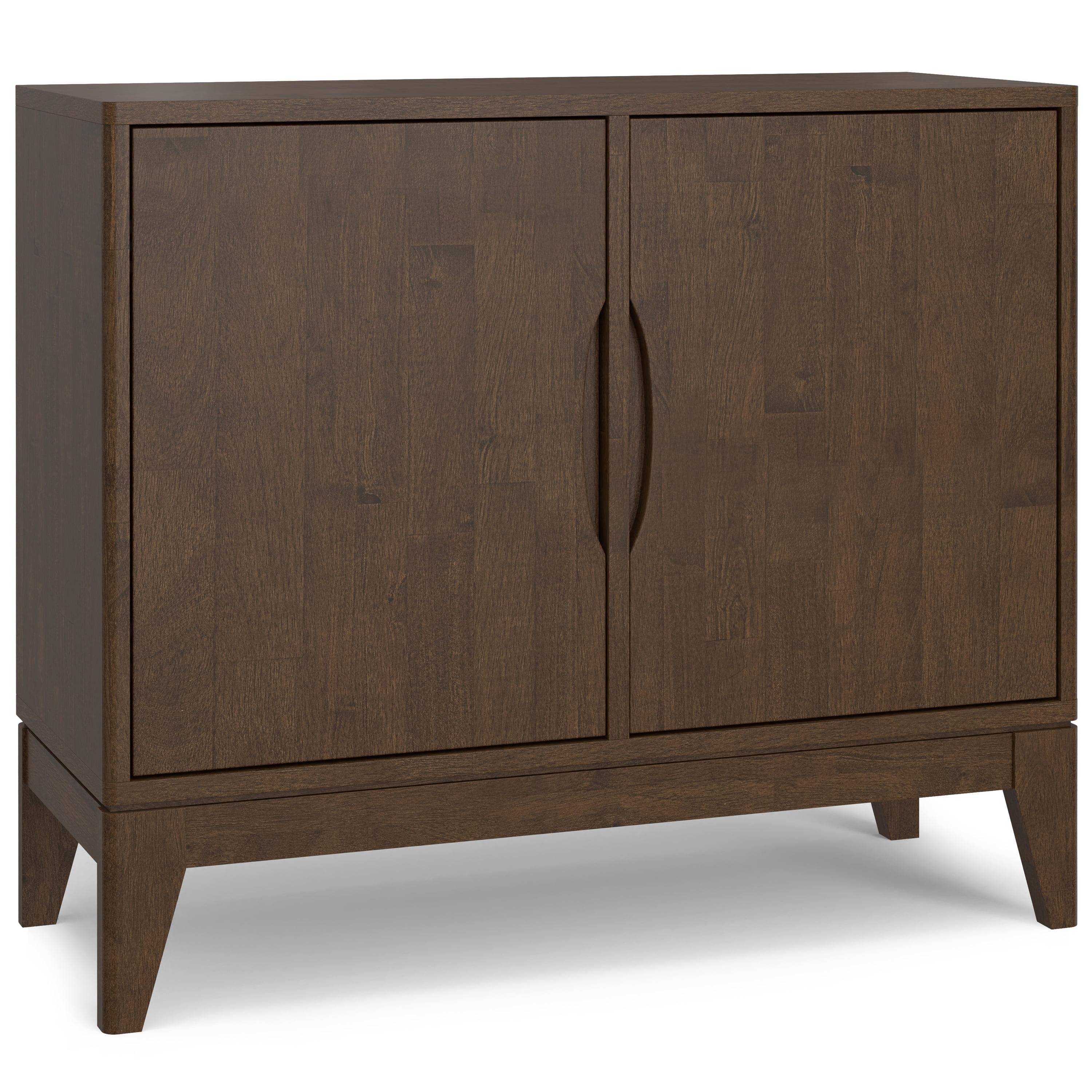 Walnut Brown Solid Hardwood Mid Century Modern Sideboard Cabinet