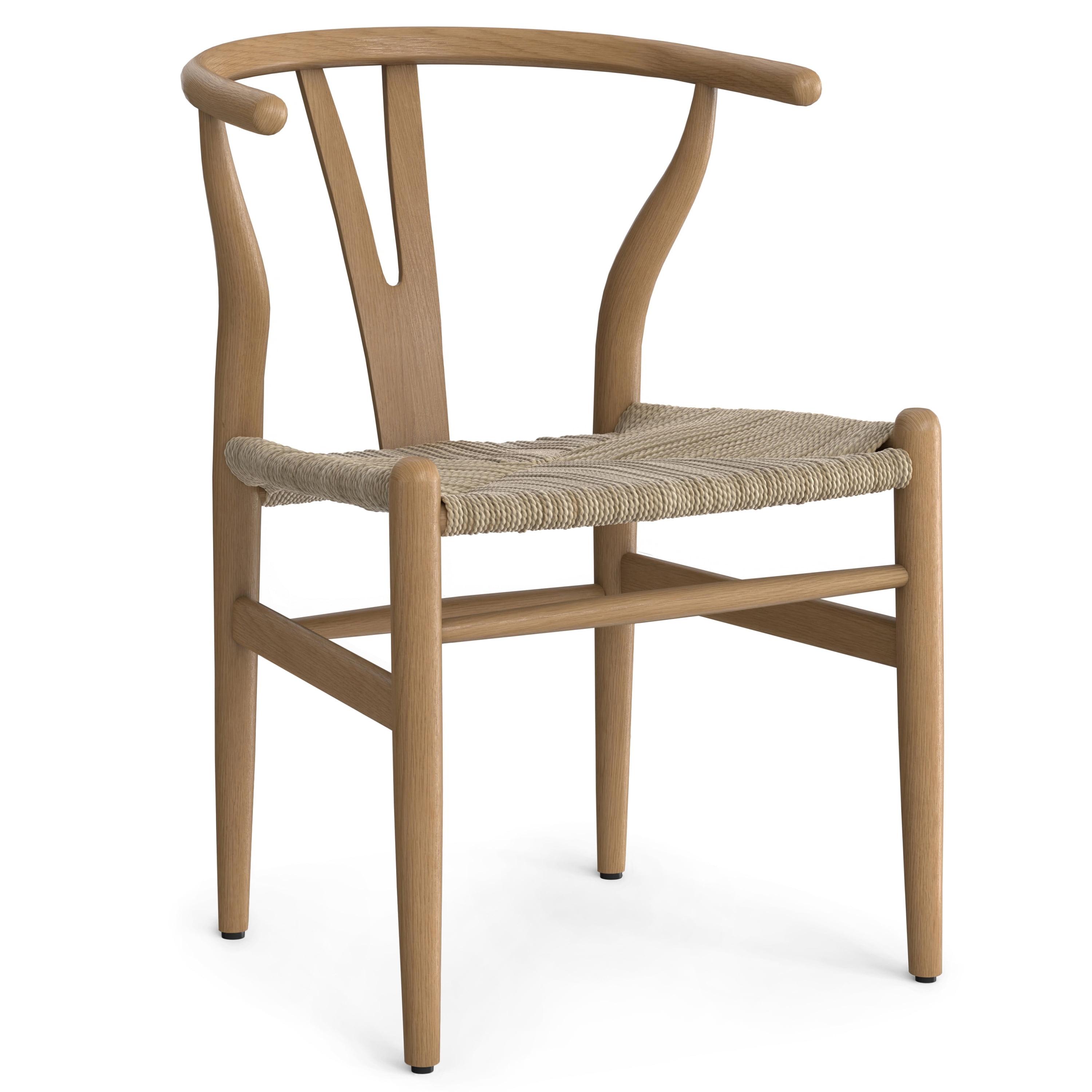 Simpli Home Hershey Solid Wood Dining Chair with Y-Back Design in Mid-Century Modern Style (Set of 2) (Set of 2)