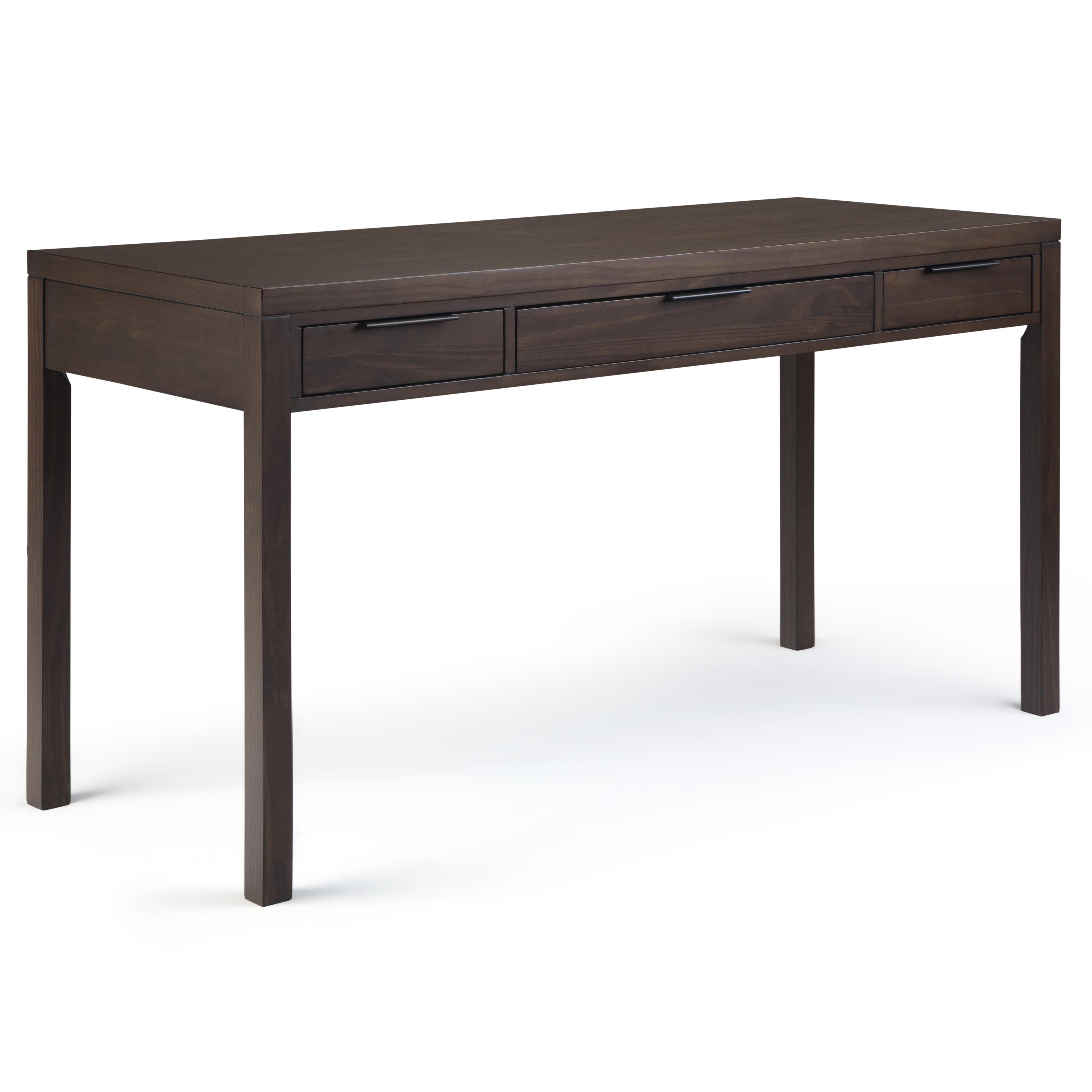 Simpli Home Hollander SOLID WOOD Contemporary 60 inch Wide Desk in Warm Walnut Brown