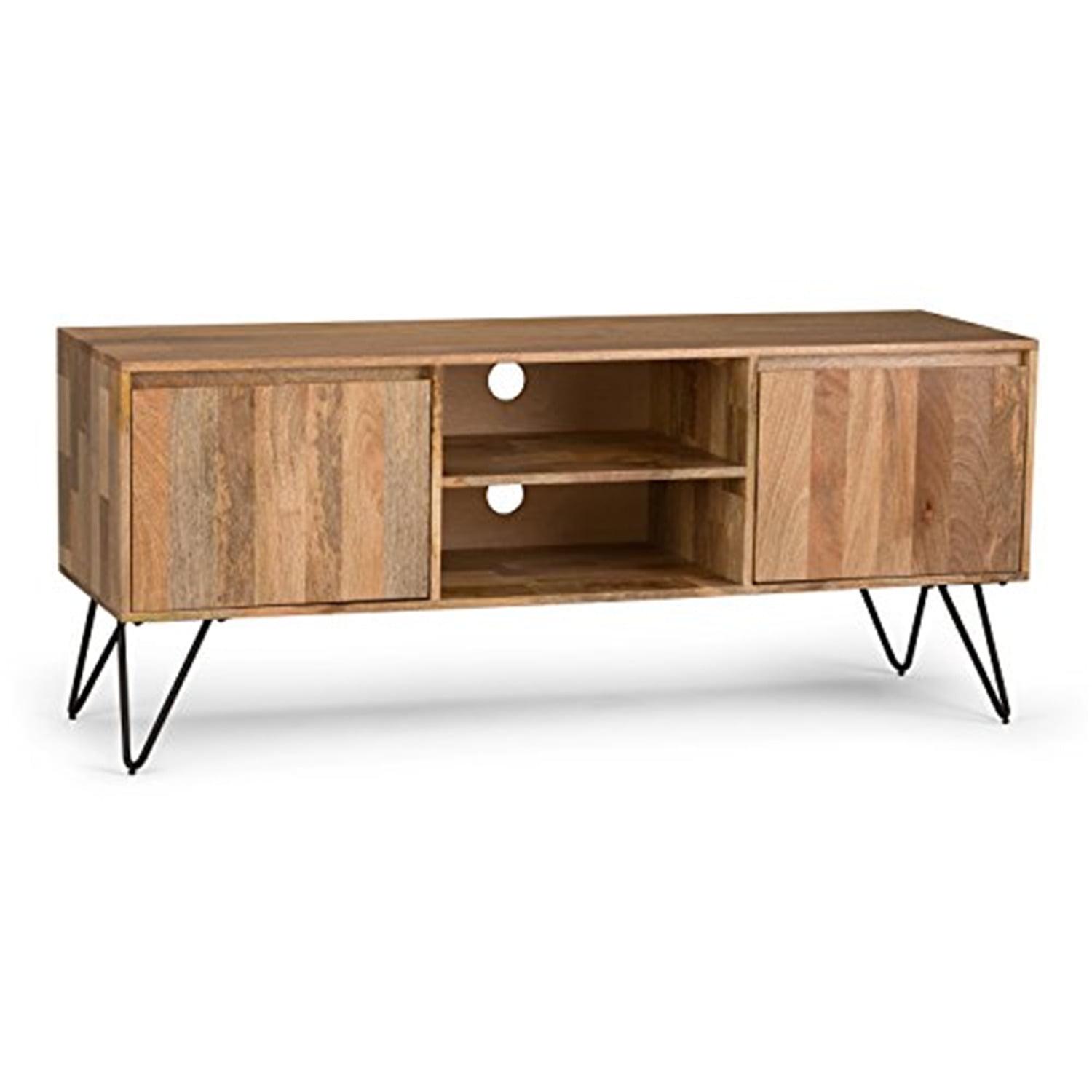 Hunter 60'' Natural Mango Wood and Iron TV Cabinet with Hairpin Legs