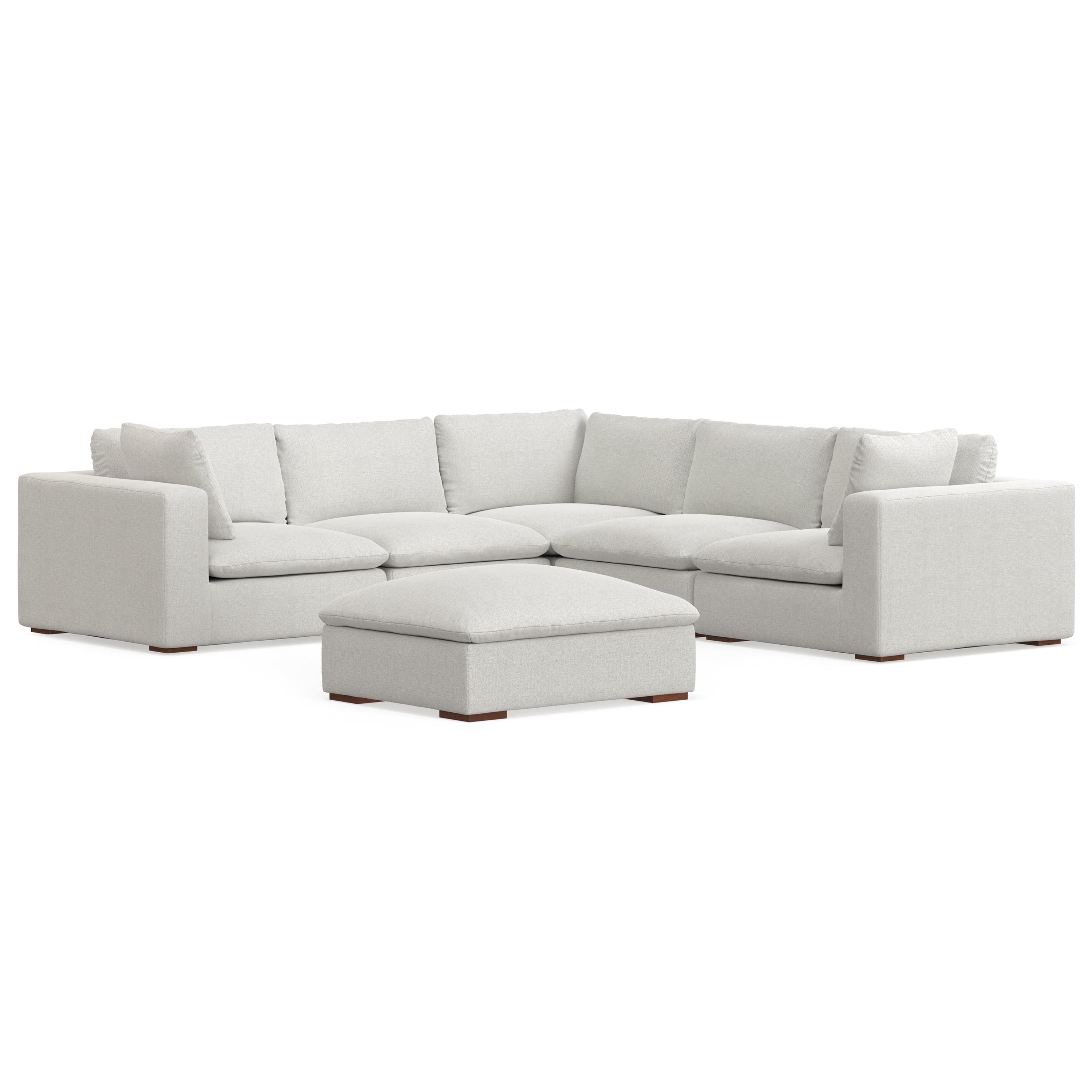 AllModern Maud Modular Sofa and Ottoman Set 125-inch-wide L-Shaped Sofa and Matching 36-inch-wide Table Ottoman for Living Room | Wayfair