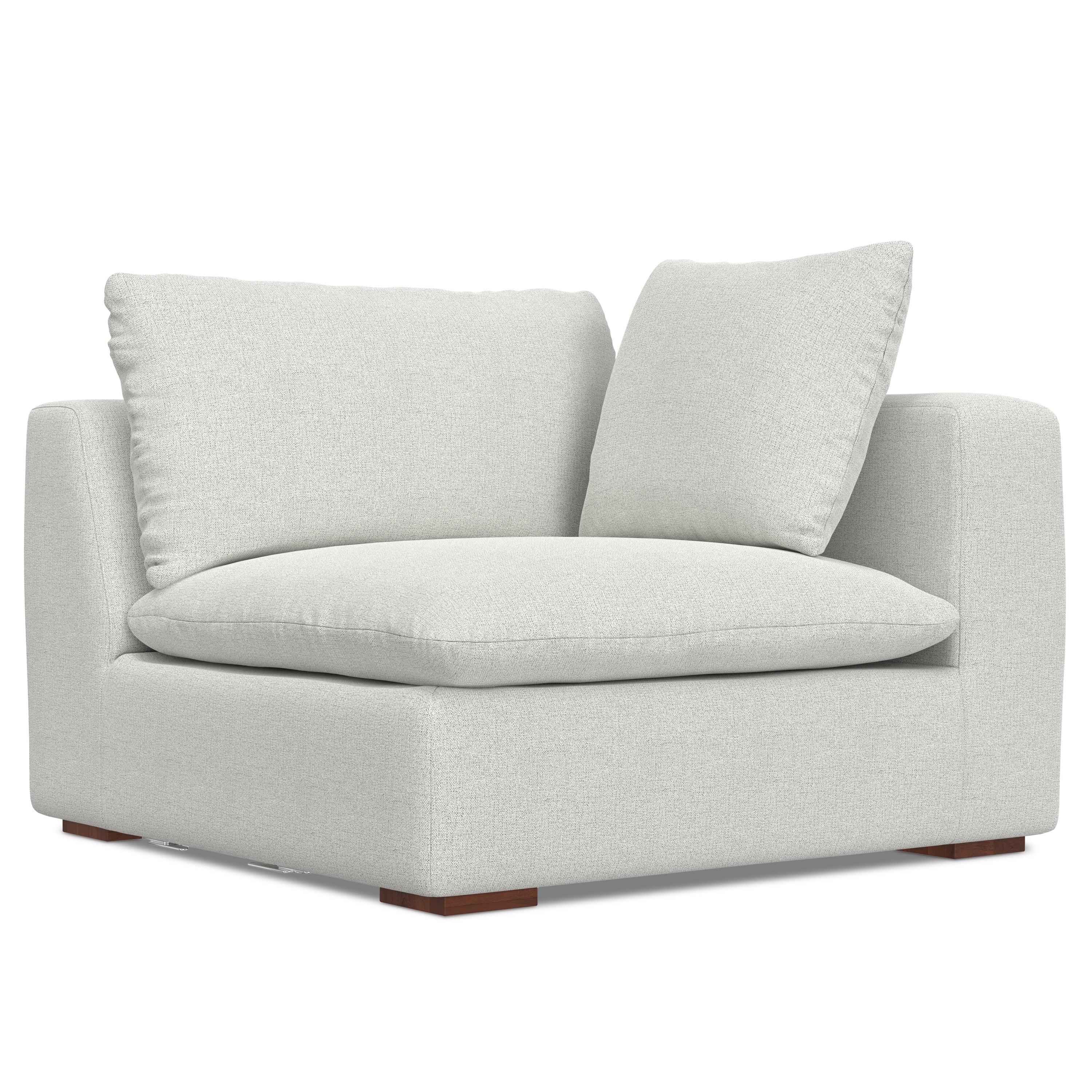 Jasmine Right-Arm Sofa Module in Light Gray Chenille Fabric