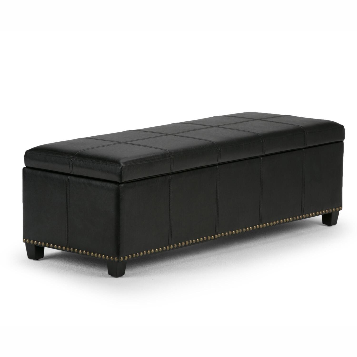 Simpli Home Kingsley Upholstered Ottoman