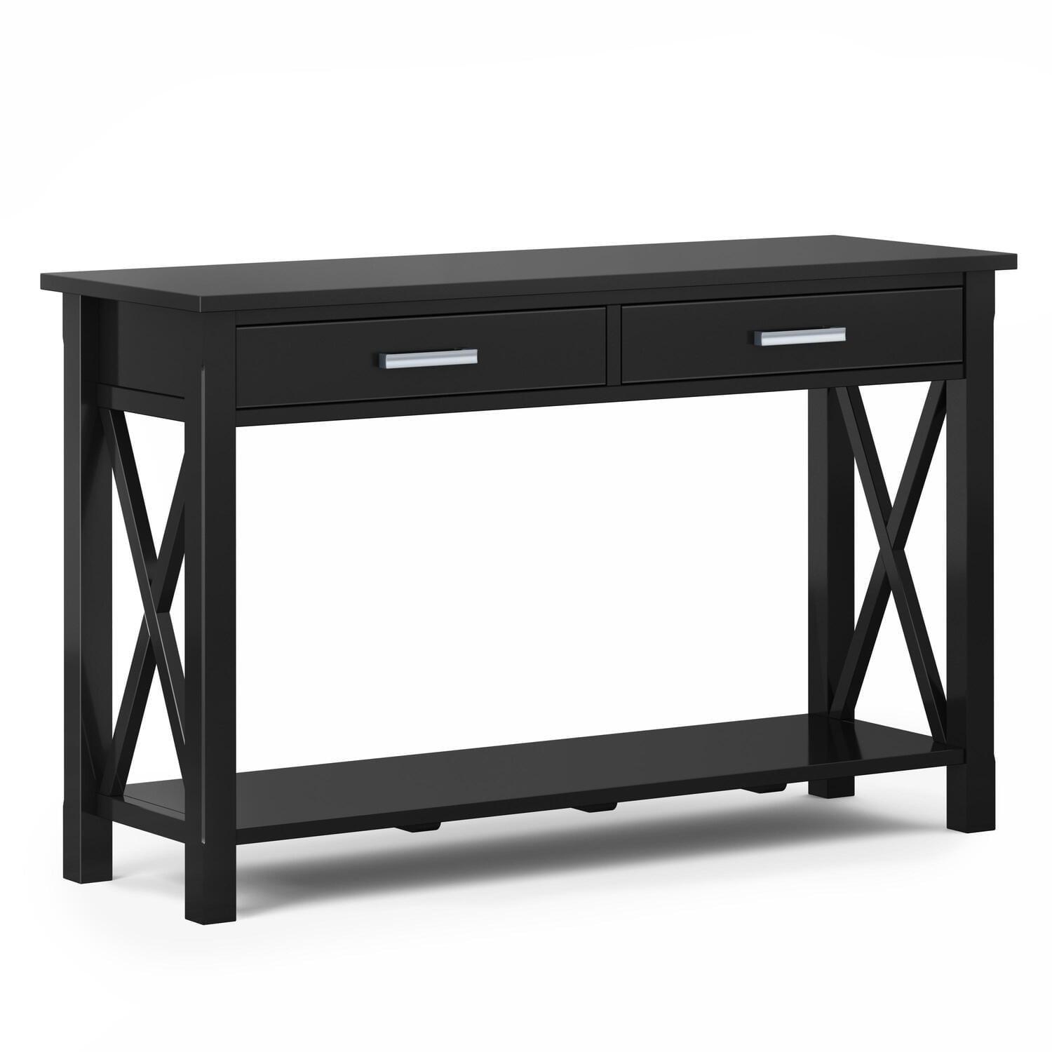 Kitchener Classic Black Pine Console Table with Storage
