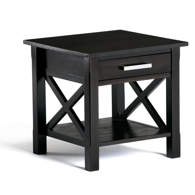 Simpli Home Kitchener 21"W Solid Mango Wood Square End Table with Storage Drawer