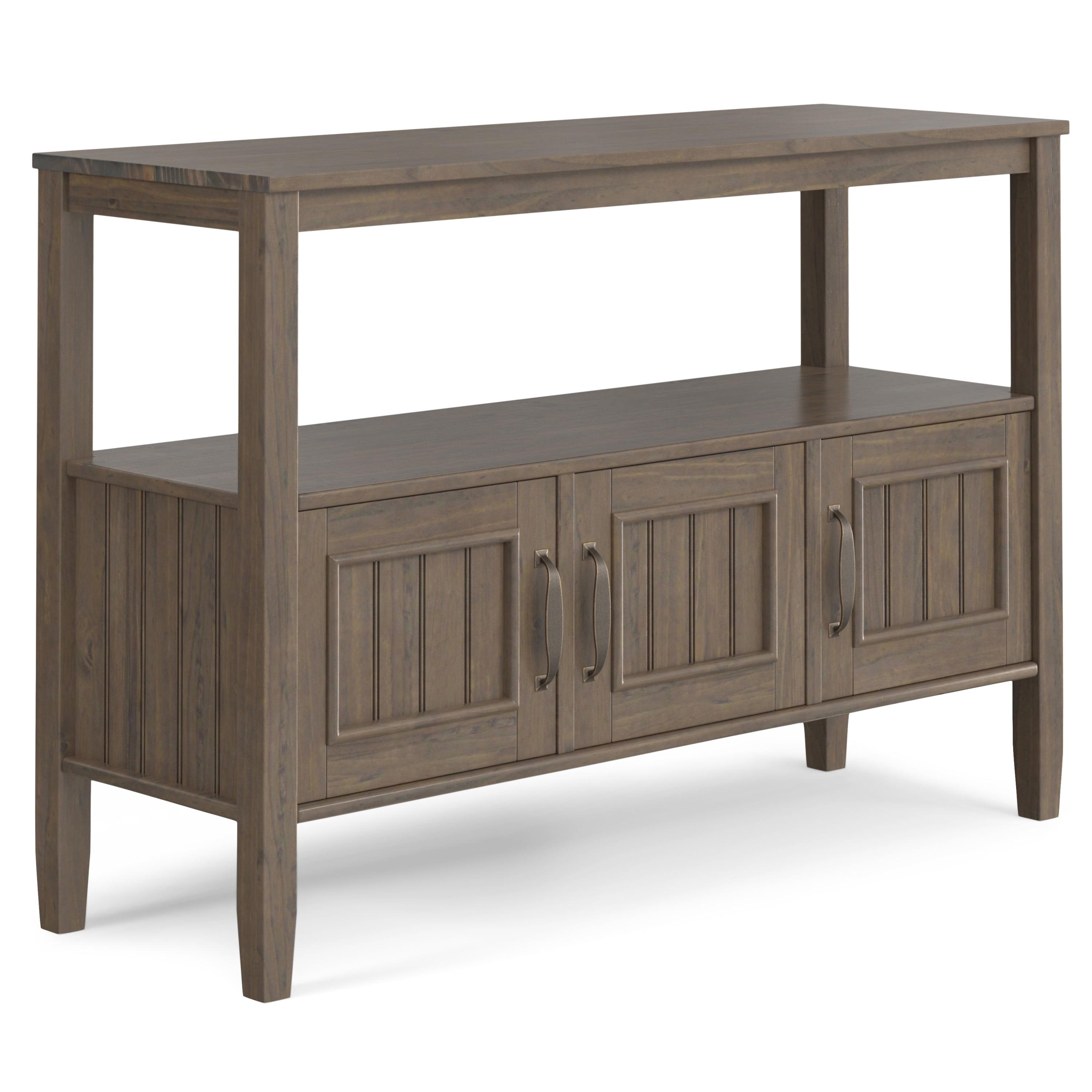 Smoky Brown Solid Wood Console Table with Storage