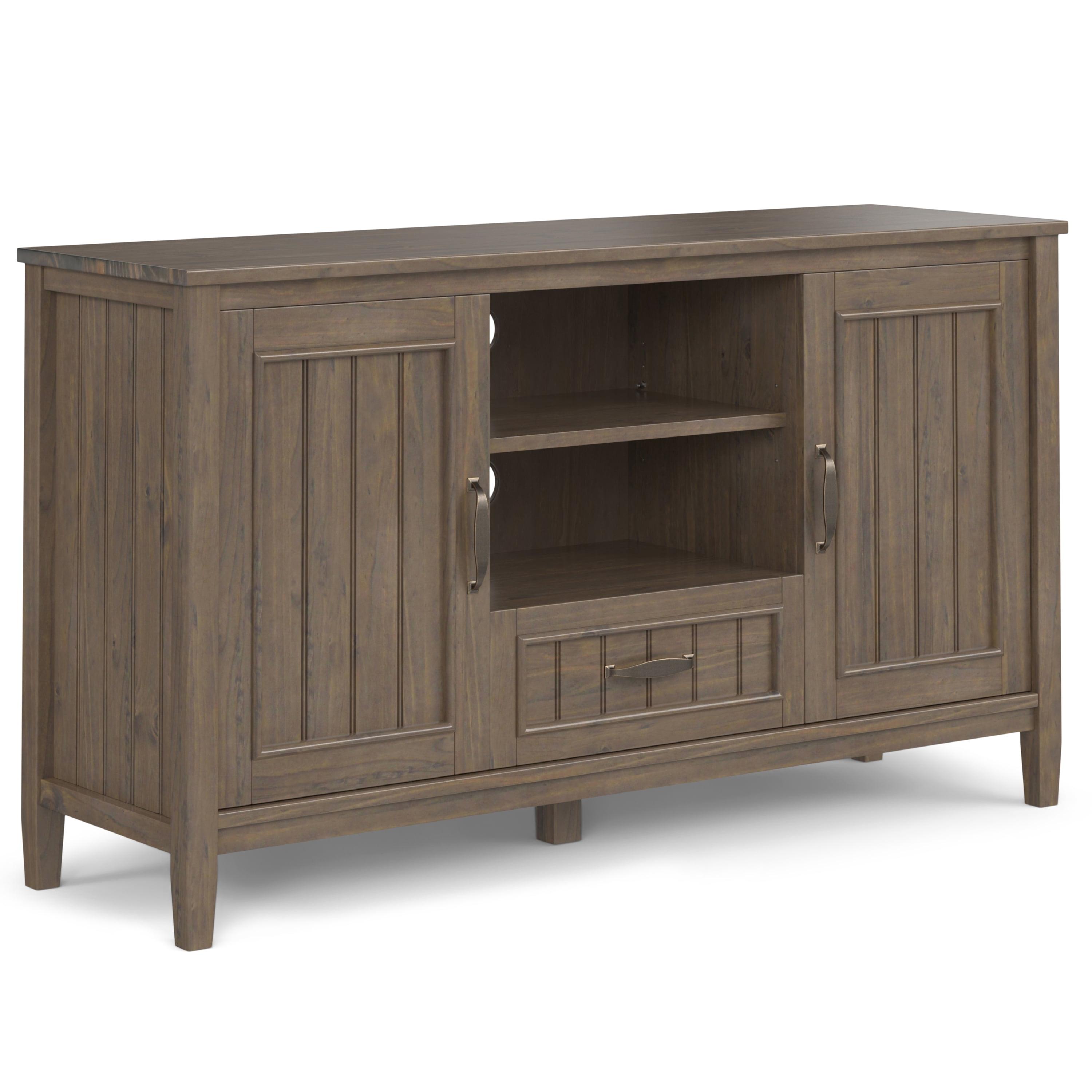 Lev Smoky Brown Solid Wood 53" Wide TV Stand with Storage