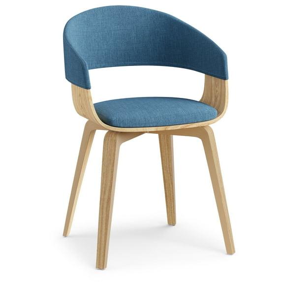 Lowell Bentwood Upholstered Dining Chair with Curved Backrest in Mid-Century Modern Style