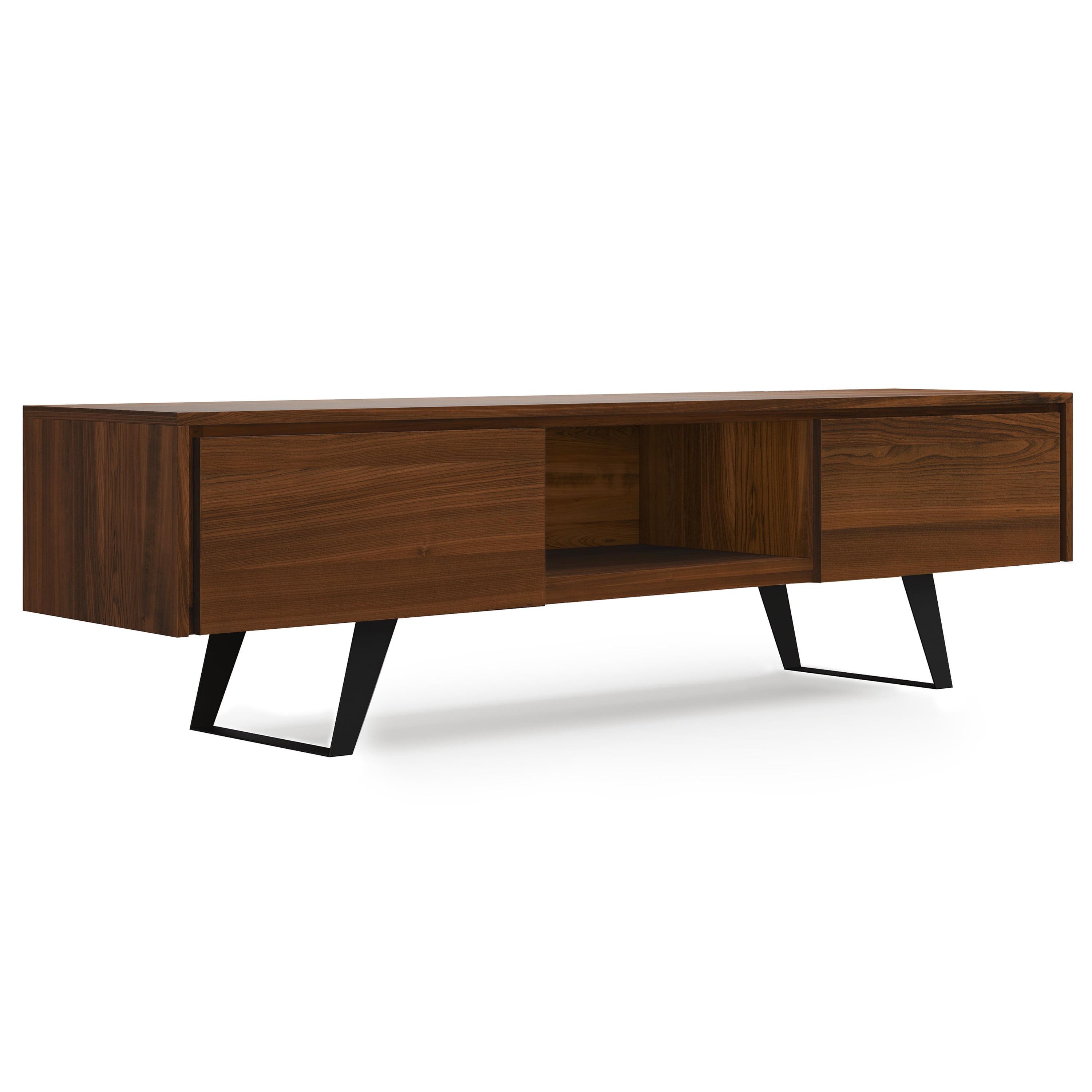 Lowry 72 Inch Walnut TV Media Stand with Cabinet