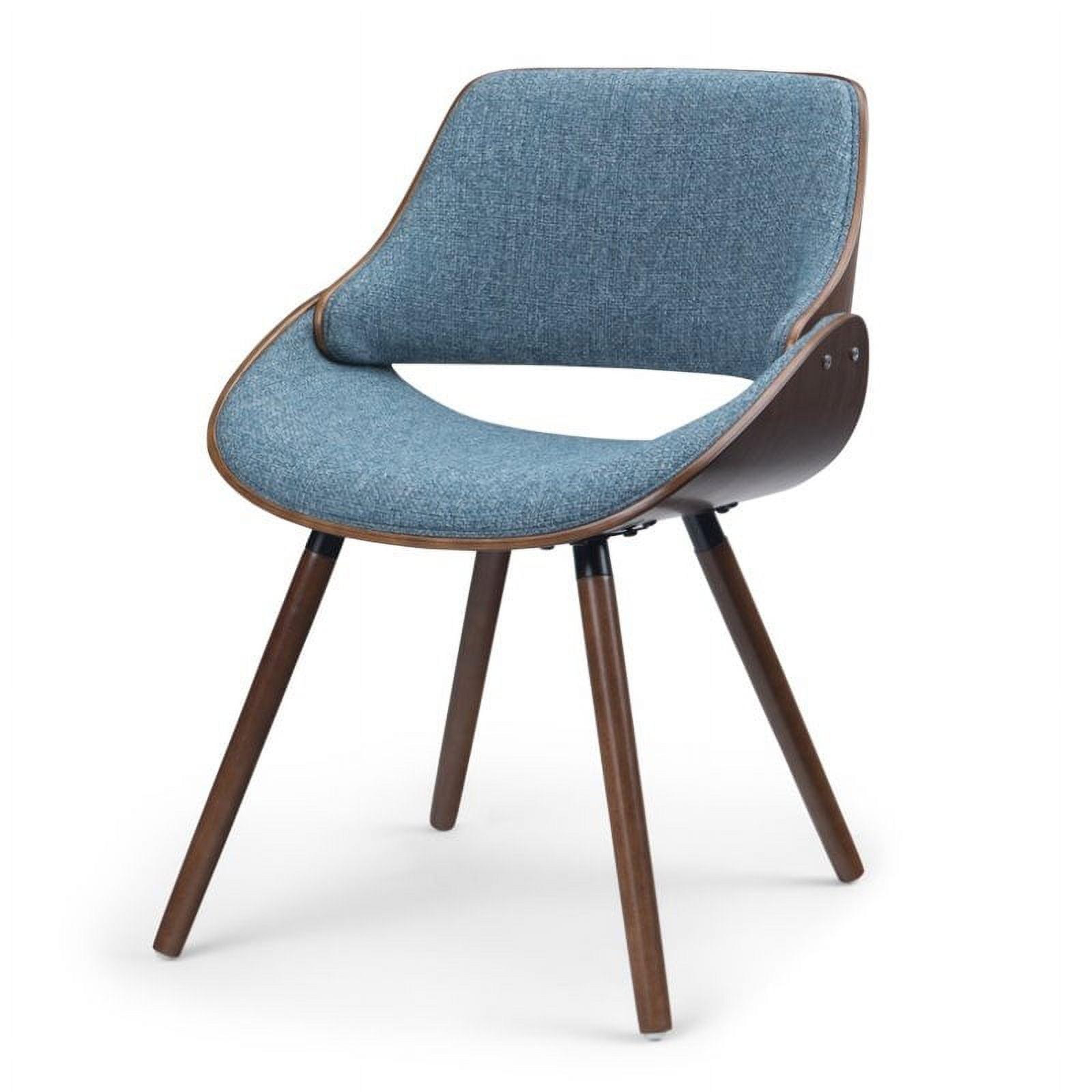 Denim Blue Upholstered Parsons Side Chair with Solid Wood Legs