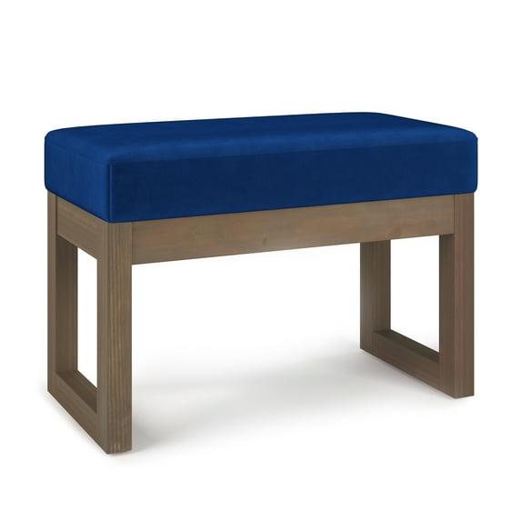 Simpli Home Milltown Large Ottoman Bench with Upholstered Seat and Solid Wood Frame