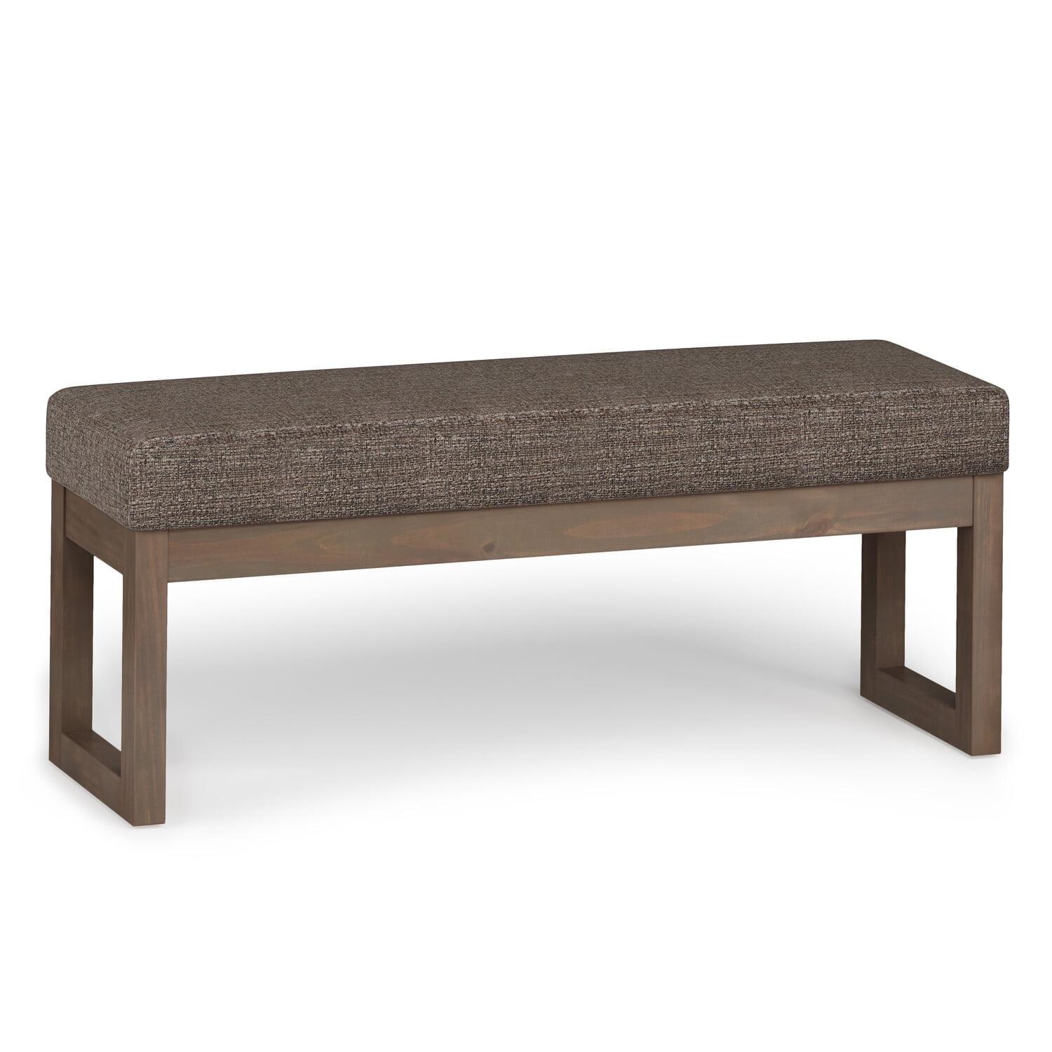 Milltown Tweed Style Fabric Upholstered Bench