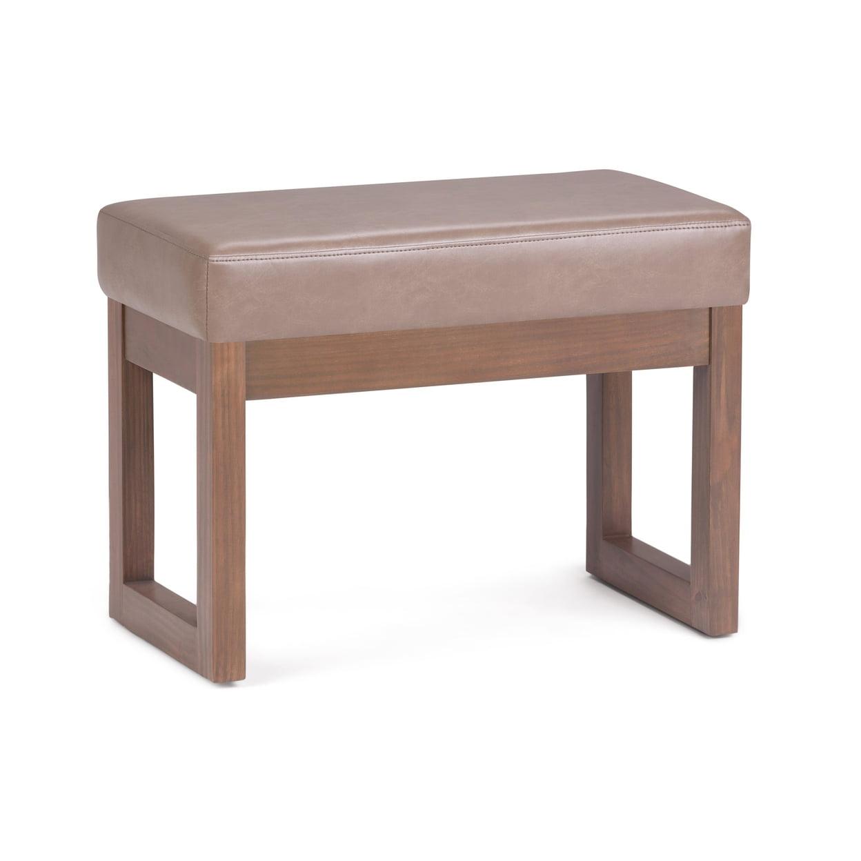 Modern Driftwood Wood Entryway Bench Ottoman - 26" Wide