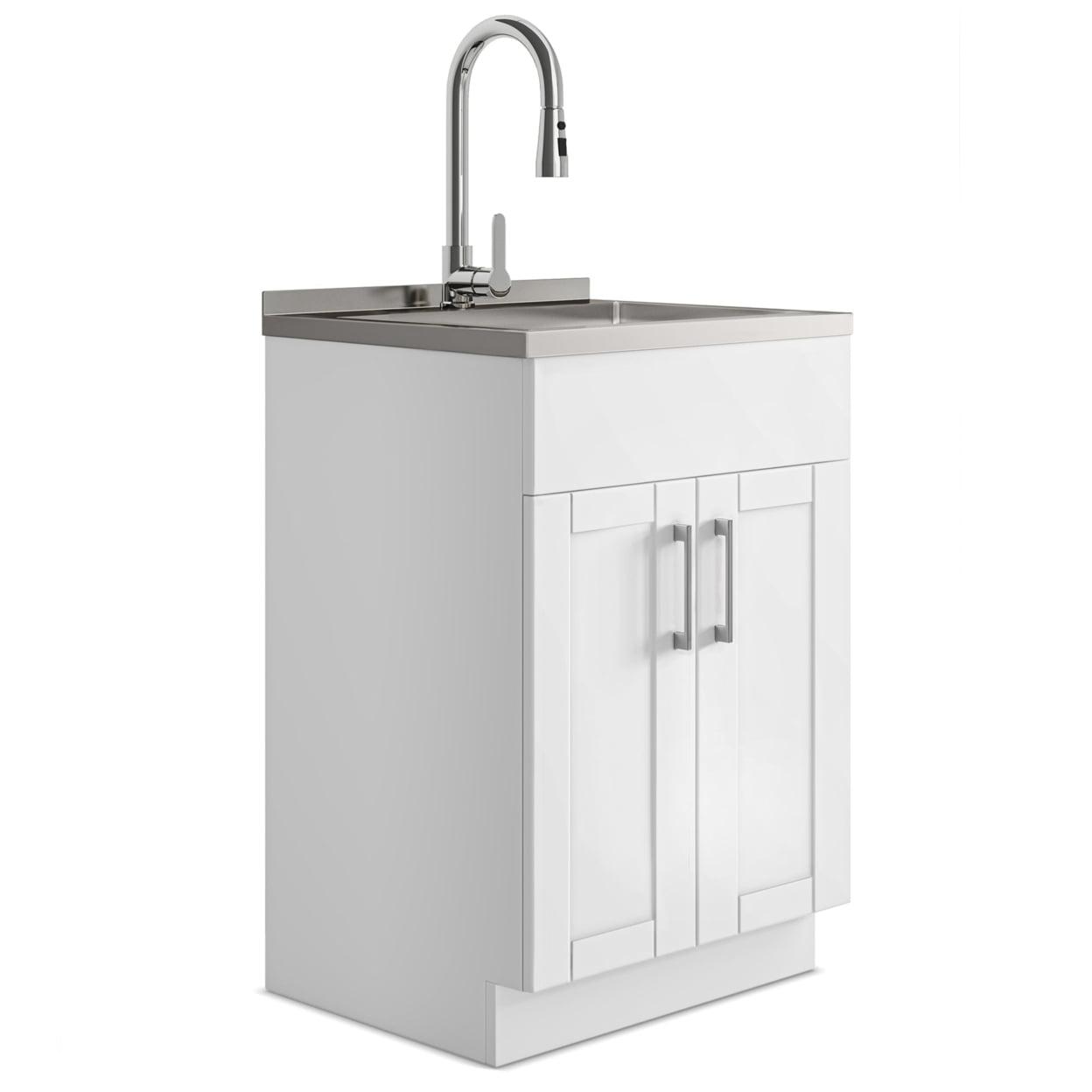 Modern Wide Shaker 24" Utility Sink & Cabinet