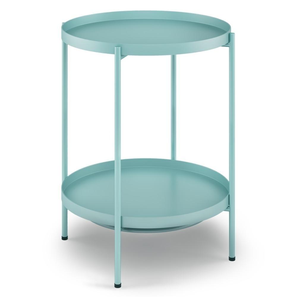 Simpli Home Monet 17"W Round Metal End Table with Flippable Tray Top