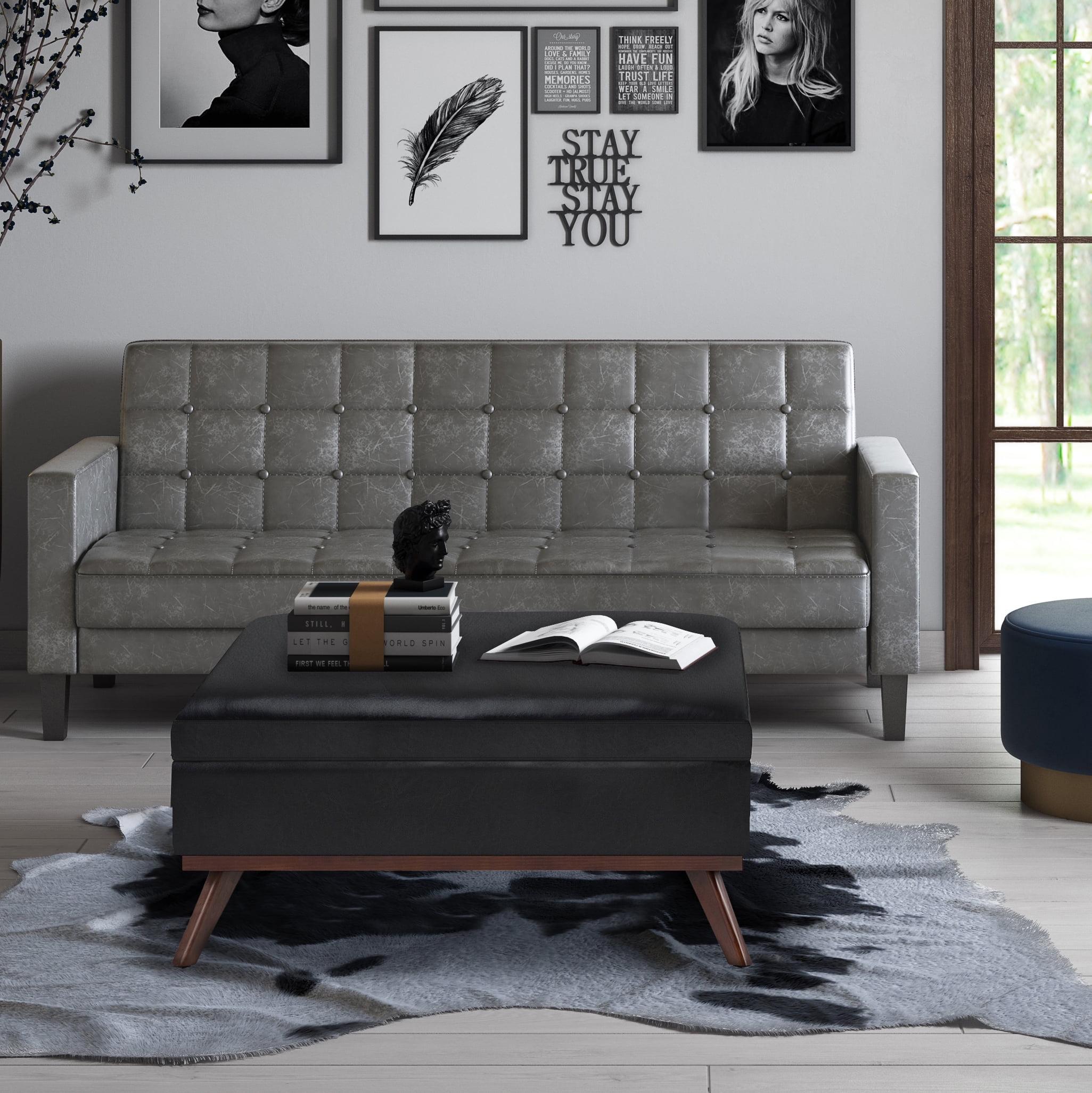 Simpli Home Owen Faux Leather Ottoman