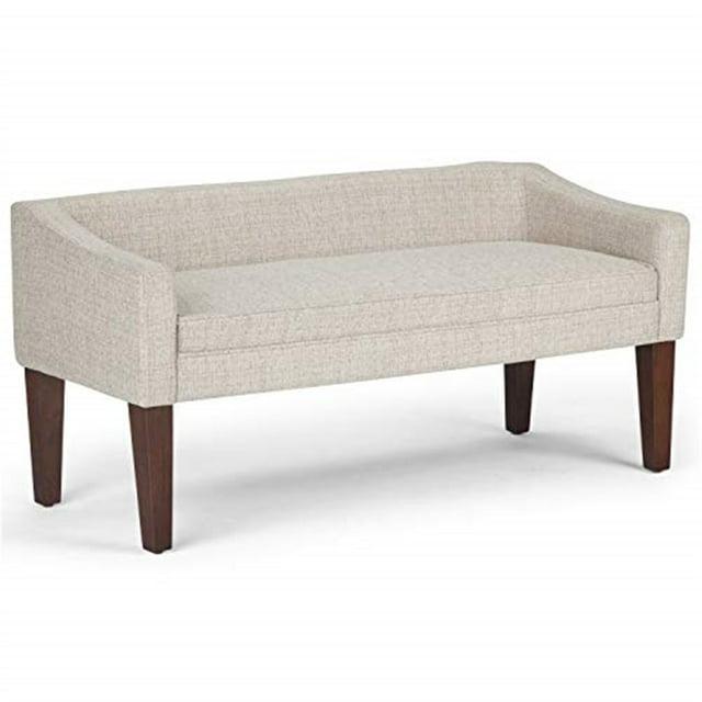 Simpli Home Parris Polyester Upholstered Bench